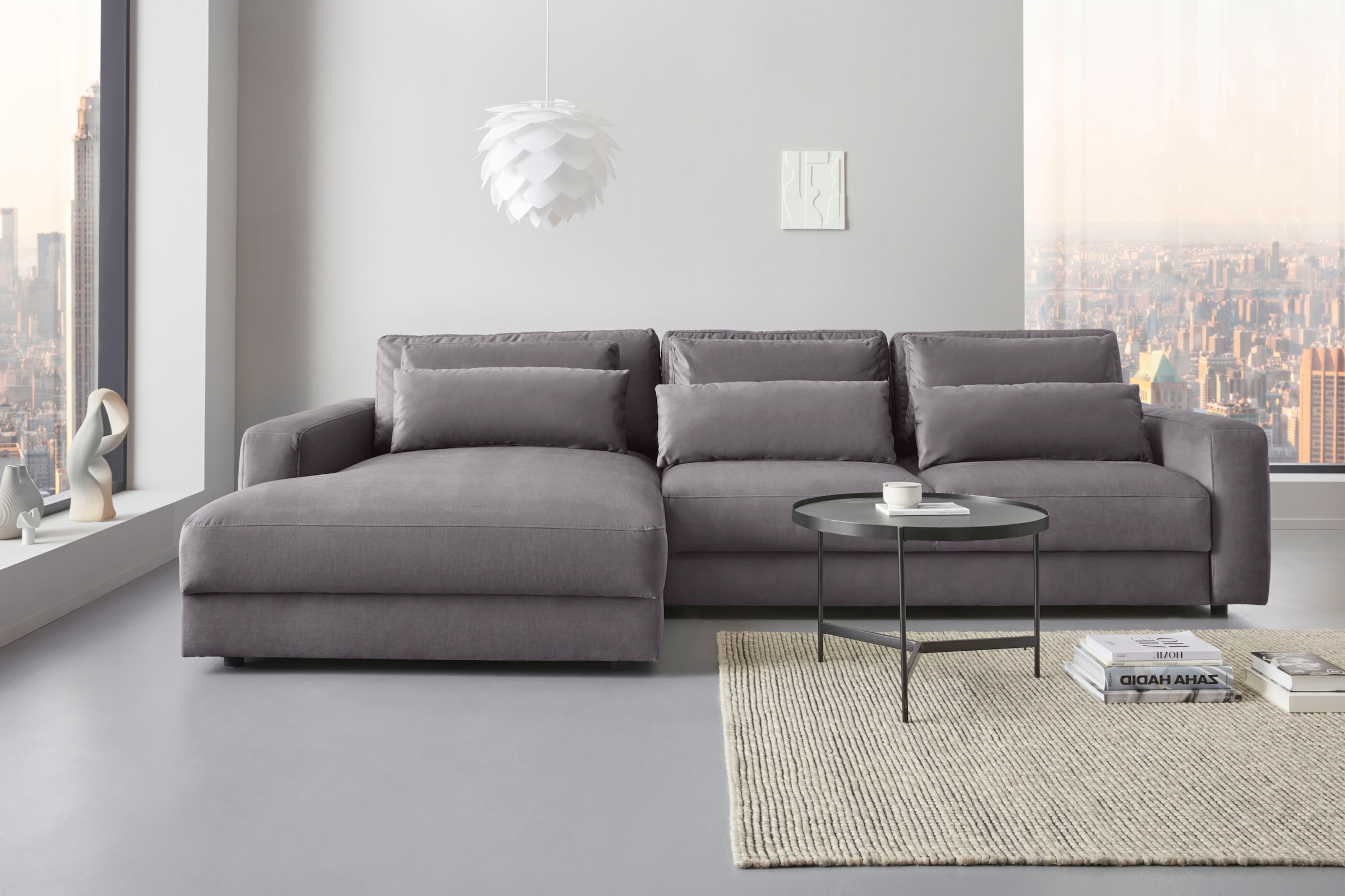 Places of Style Ecksofa »Bloomfield, L-Form«, wahlweise mit Bettfunktion und Bettkasten