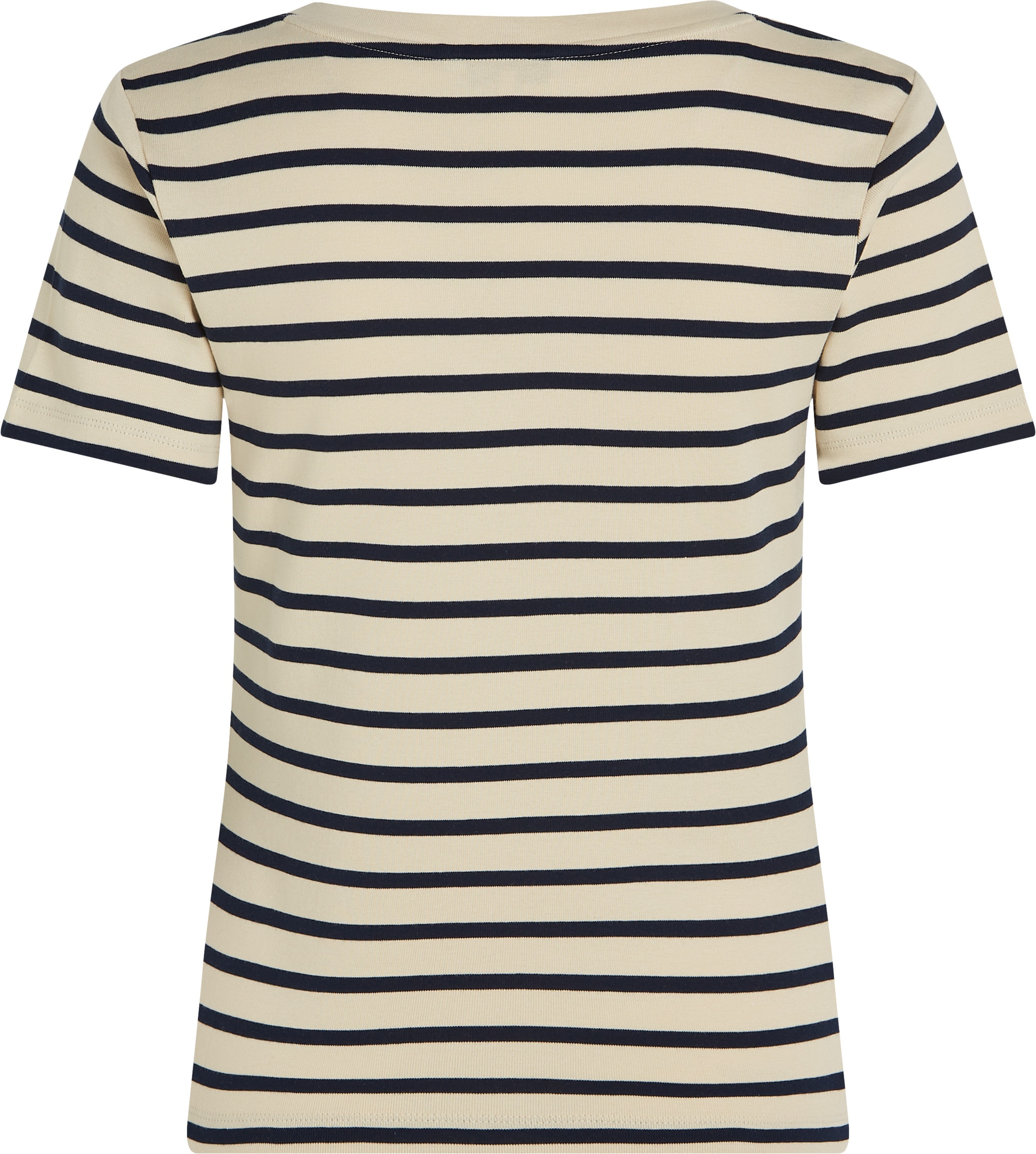 Tommy Hilfiger T-Shirt »SLIM CODY V-NK SS mit V-Ausschnitt und Streifen«, gestreift, casual, slim fit, Baumwolle, V-Ausschnitt