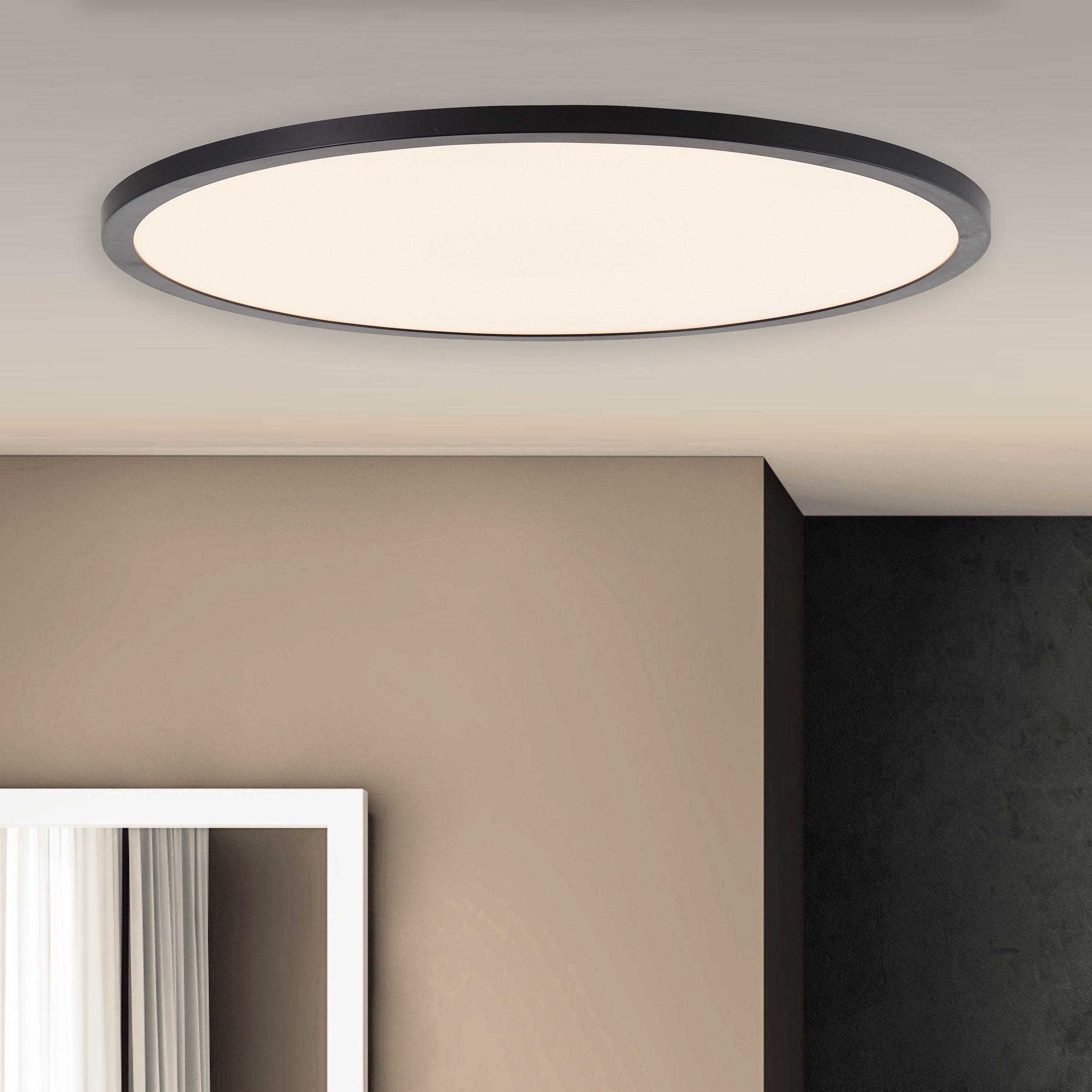 Brilliant LED Panel »Tuco«, 1 flammig, Leuchtmittel LED-Modul | LED fest integriert, Ø 50cm, dimmbar, CCT, 3900 lm, Fernbedienung, Kunststoff, schwarz/weiß