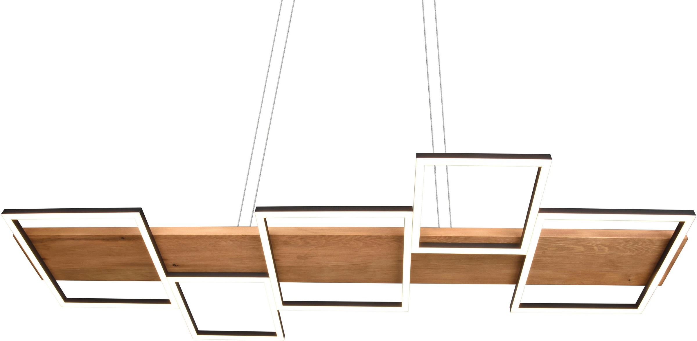 TRIO Leuchten LED Pendelleuchte »Harper«, 1 flammig, Leuchtmittel LED-Board | LED fest integriert, Hängelampe aus Holz und Metall, höhenverstellbar, LED mit 3 Dimmstufen