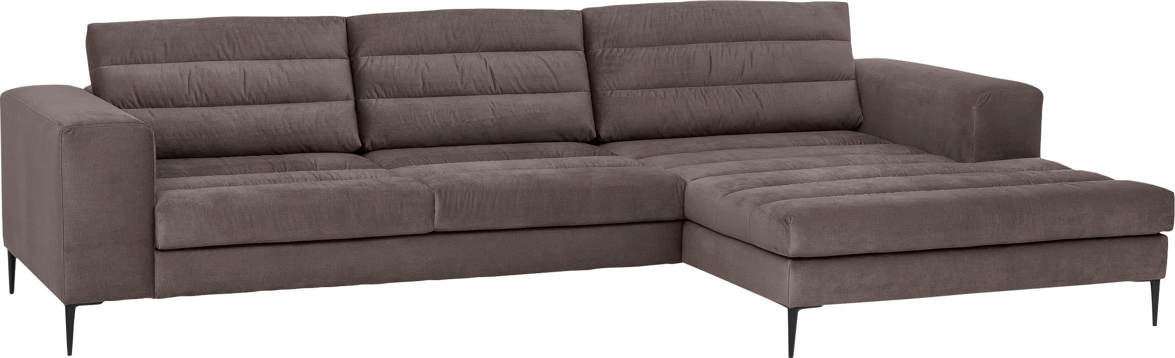 TRENDMANUFAKTUR Ecksofa »Arabella«, mit extra breiter Recamiere und hohem Sitzkomfort, extra hohe Füße aus Metall
