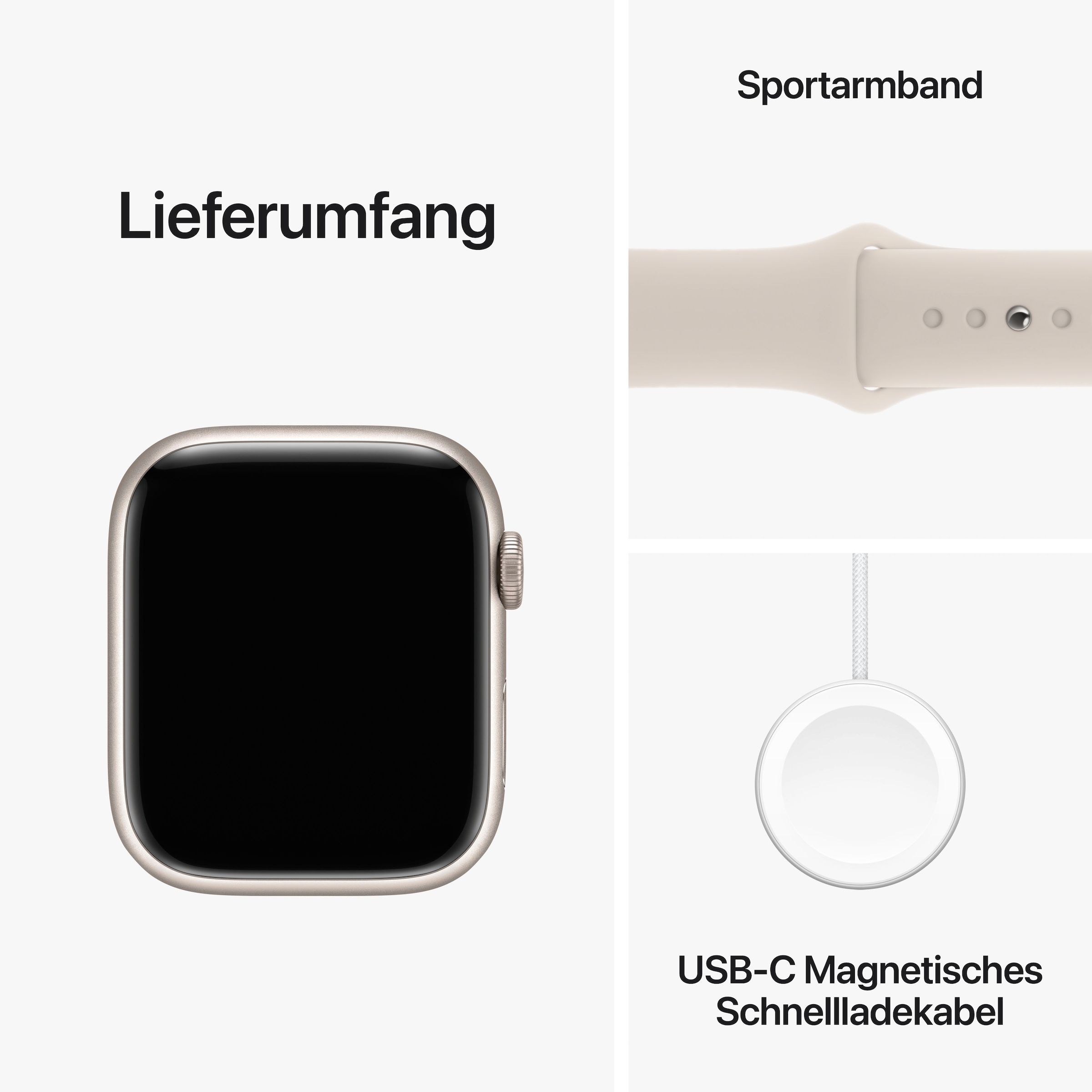 Apple Smartwatch »Watch Series 9 Aluminium«, (4,5 cm / 1,77 Zoll), Watch OS 10, Sport Band)