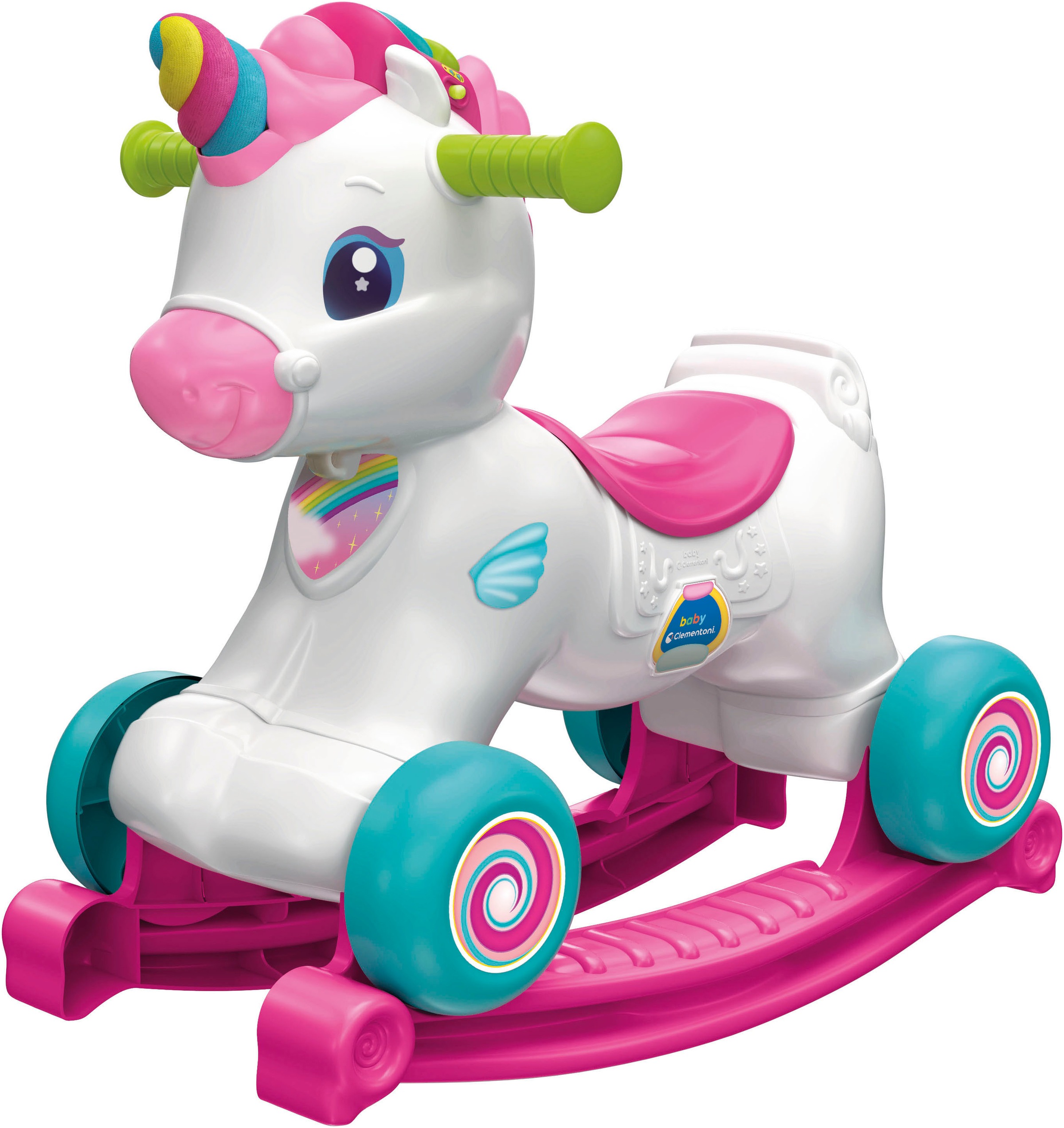 Clementoni® Schaukeltier »Baby Clementoni, 3in1 Schaukel-Einhorn«, mit Sound; Made in Europe; FSC® - schützt Wald - weltweit