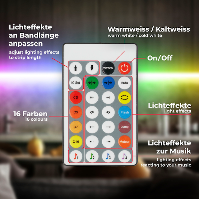 B.K.Licht LED-Streifen »USB RGBIC«, 150 St.-flammig, Lichtleiste, mit  Musiksensor, mit Fernbedienung, selbstklebend bestellen im OTTO Online Shop