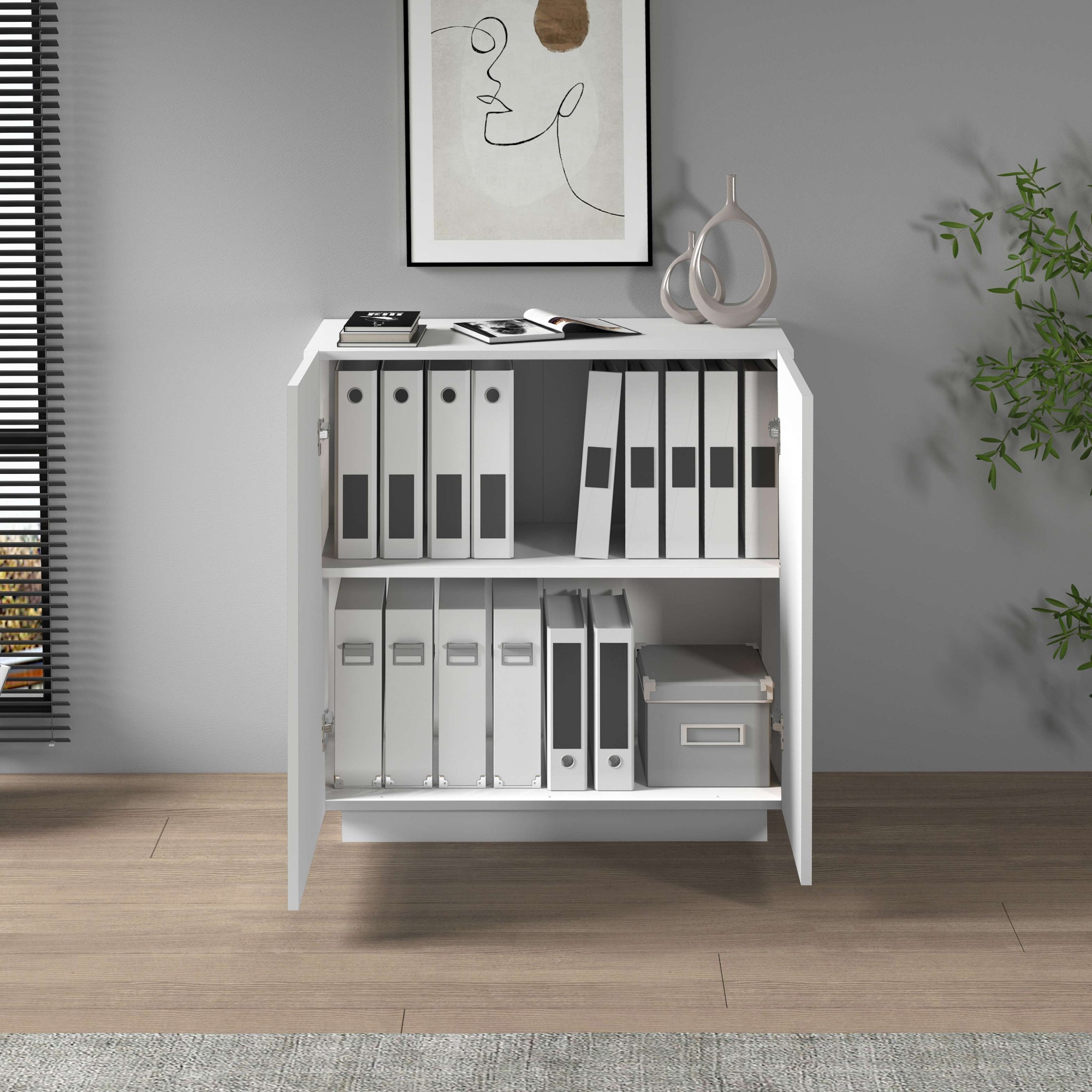 INOSIGN Aktenschrank »Vega, Mehrzweckschrank, Büroschrank, mit 2 Türen«, & verstellbaren Einlegeböden, Höhe 86 oder 166 cm, Made in Italy