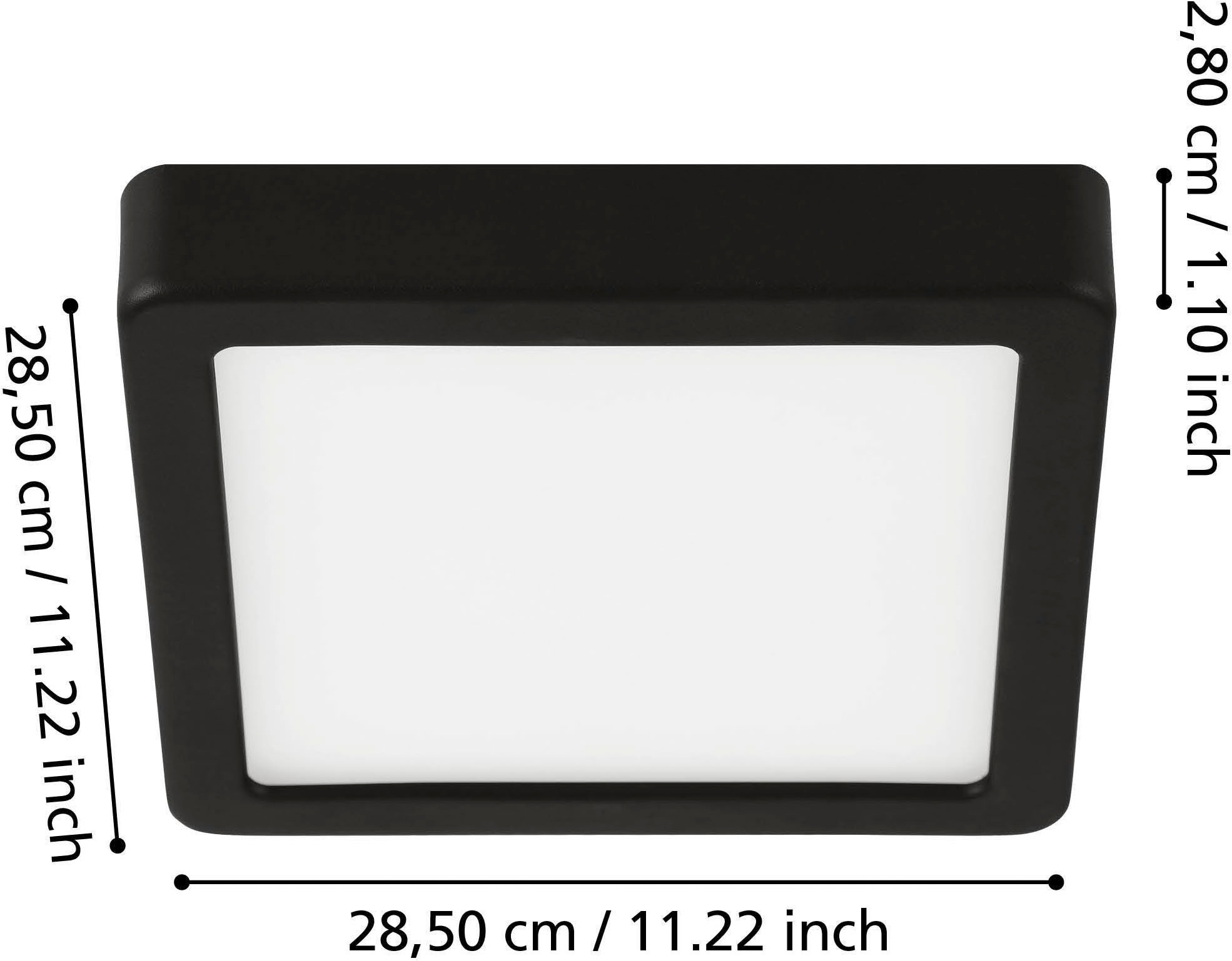 EGLO Aufbauleuchte »Fueva 5 Deckenlampe, Aufbaulampe, Stahl und Kunststoff, schwarz, weiß« LED-Modul 1 Stk. Warmweiß L x B 28,5 cm,  Aufbauleuchte, Deckenlampe, LED Aufbaulampe