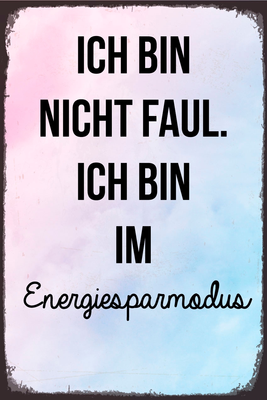 queence Metallbild »Energiesparmodus«, Schriftzüge-Schriftzug, (1 St.), Stahlschilder