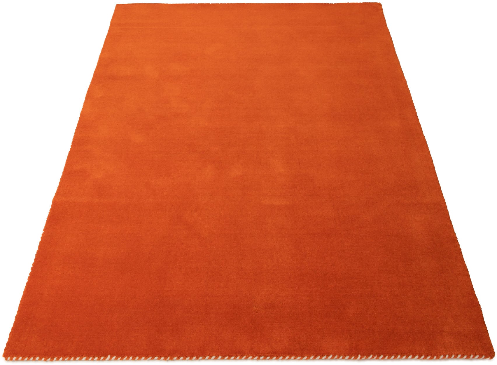 carpetfine Wollteppich »Gabbeh Lola Uni«, rechteckig, 14 mm Höhe, mit natürlichem Pflanzenmaterial von Hand gewebt, auch in Rund