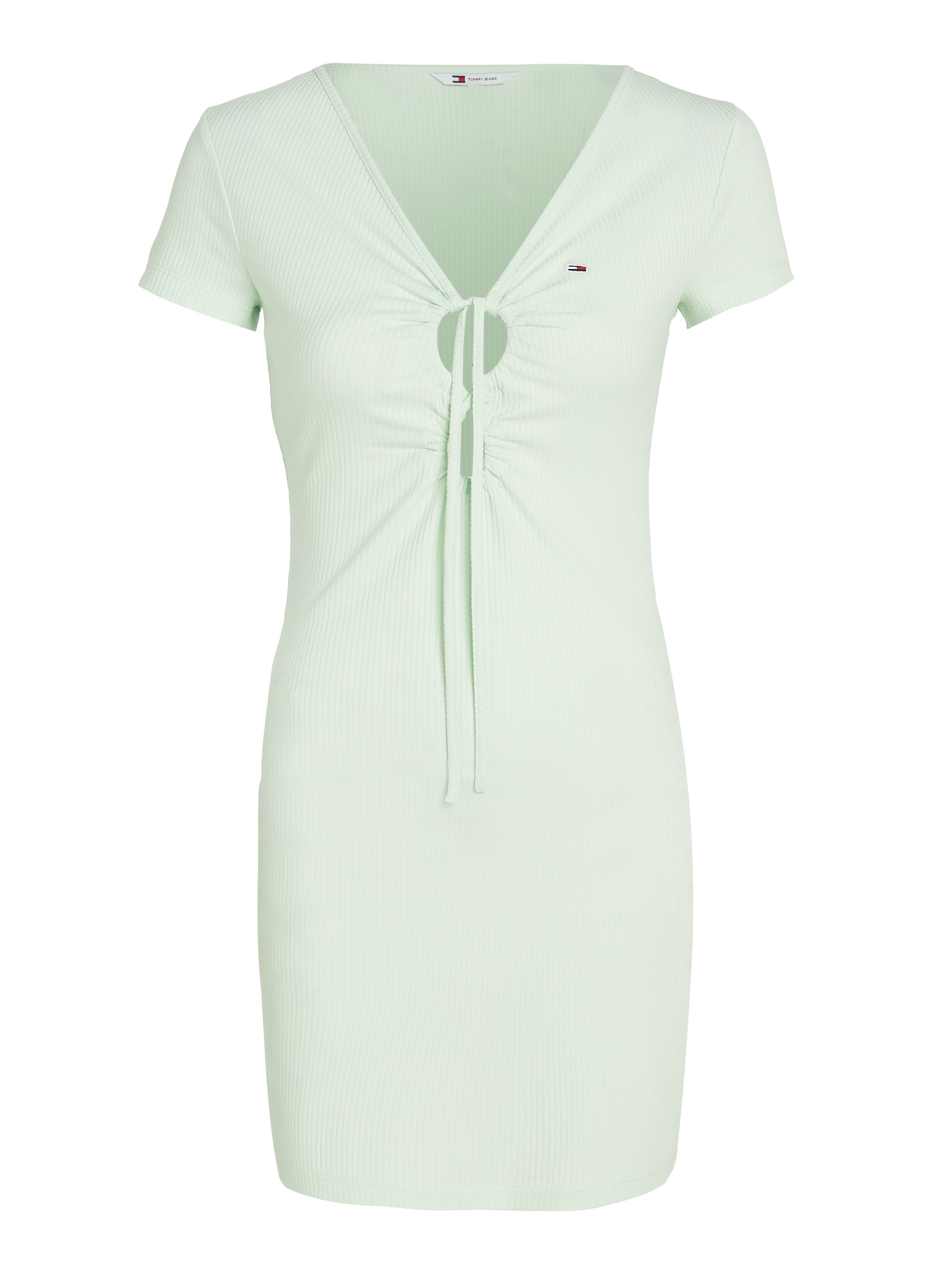 Tommy Jeans Jerseykleid »TJW TIE GATHERING RIB DRESS«, mit Tommy Jeans Markenlabel