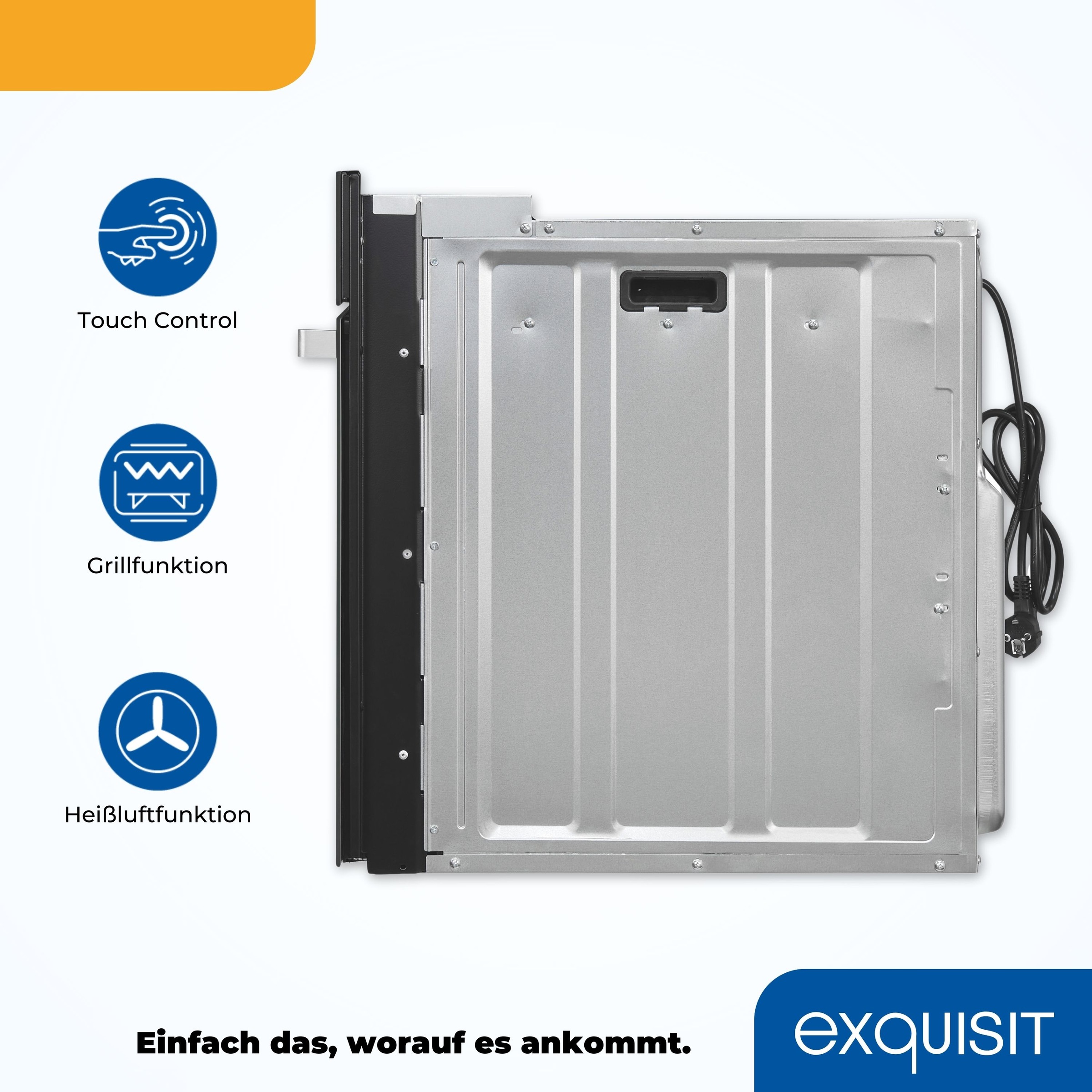 exquisit Backofen  »EBE76-9-H-020 schwarz«, mit 1-fach-Teleskopauszug