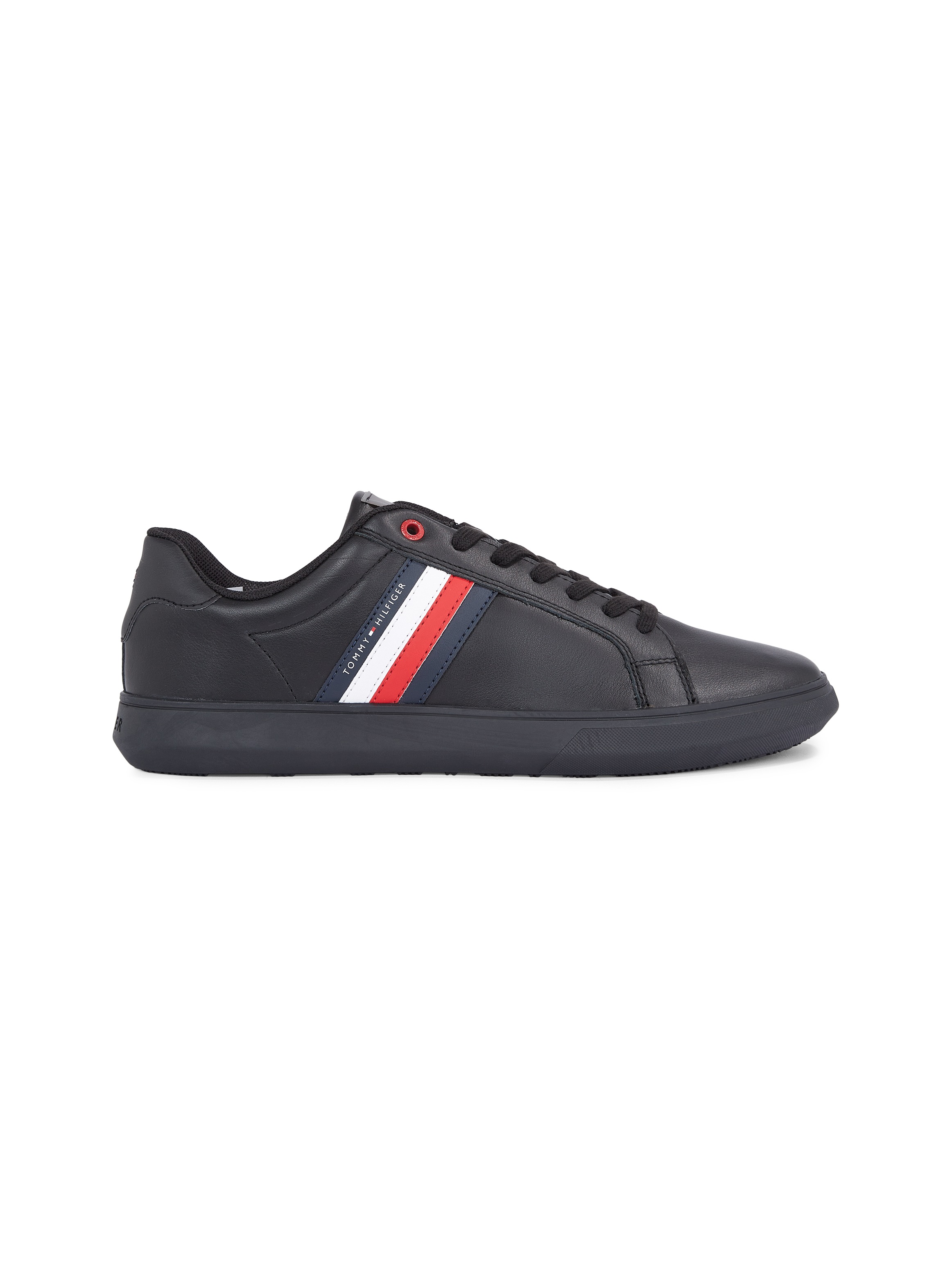 Tommy Hilfiger Sneaker »ESSENTIAL LEATHER CUPSOLE«, mit typischen Streifen, Freizeitschuh, Halbschuh, Schnürschuh