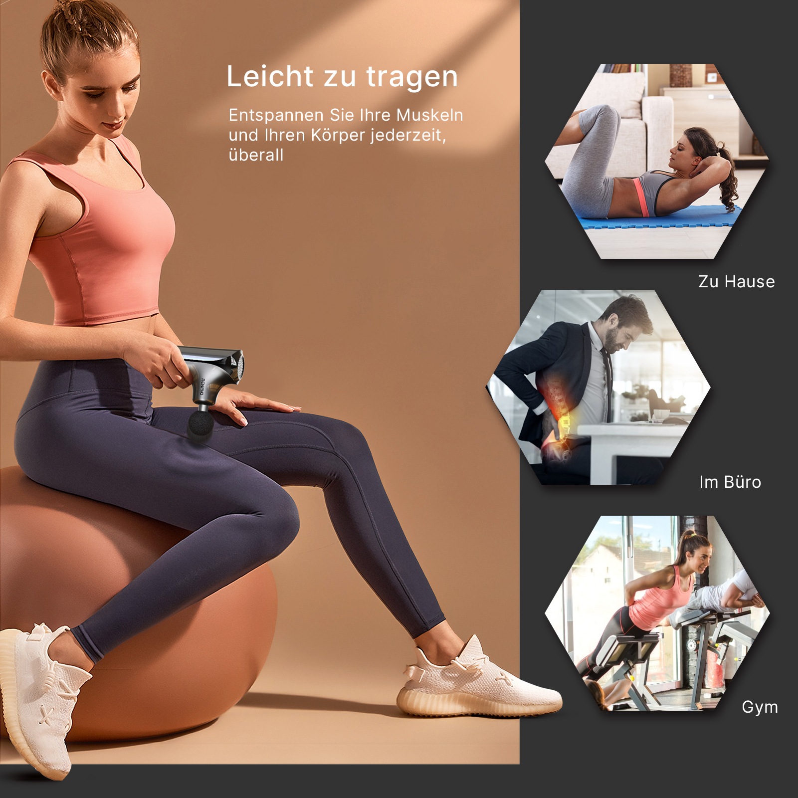 Renpho Massagepistole »Massage Gun mini GM173«, Leichte, tragbare Mini-Massagepistole für unterwegs