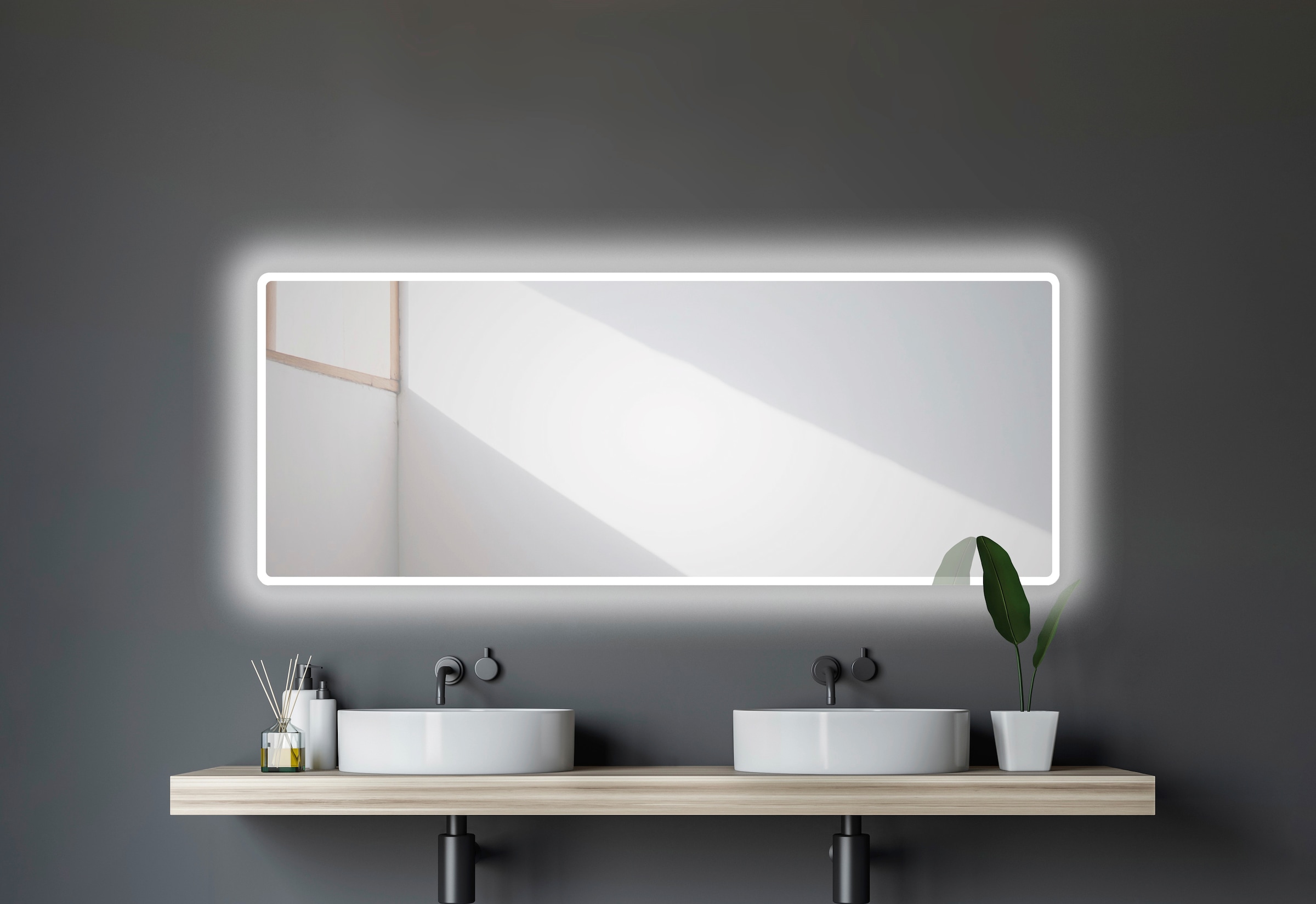 Talos Badspiegel »Moon«, 180 x 70 cm, Design Lichtspiegel