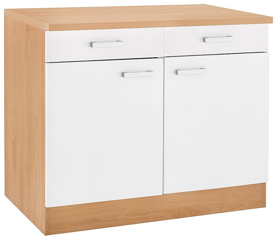 OPTIFIT Unterschrank »Odense«, 100 cm breit, mit 2 Türen und 2 Schubkästen, mit 28 mm starker Arbeitsplatte