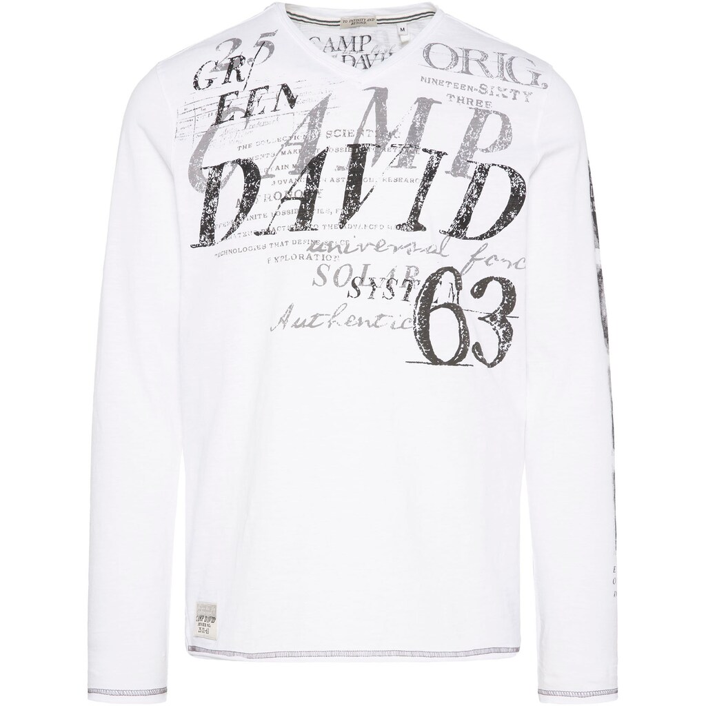 CAMP DAVID Langarmshirt, mit Logodruck