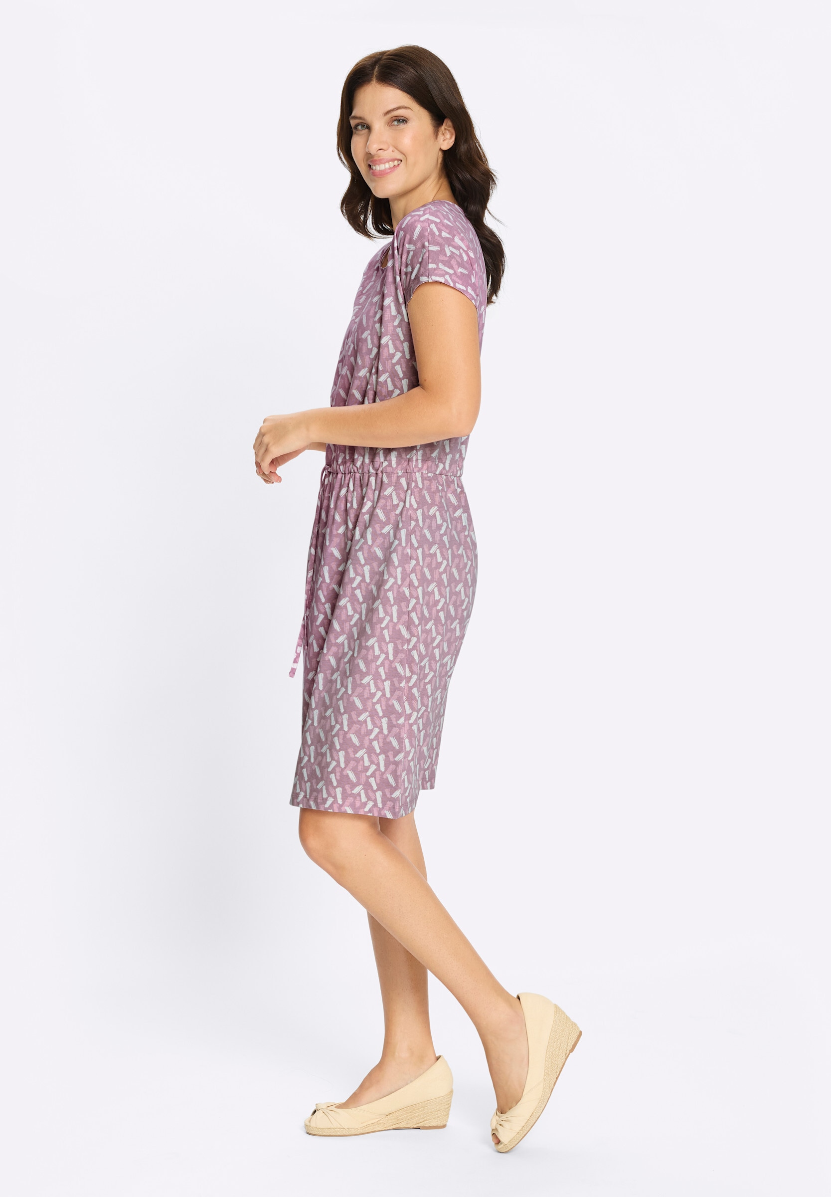 Sieh an! Shirtkleid »Jersey-Kleid Jerseykleid mit Rundhals-Ausschnitt« Ohne Taschen