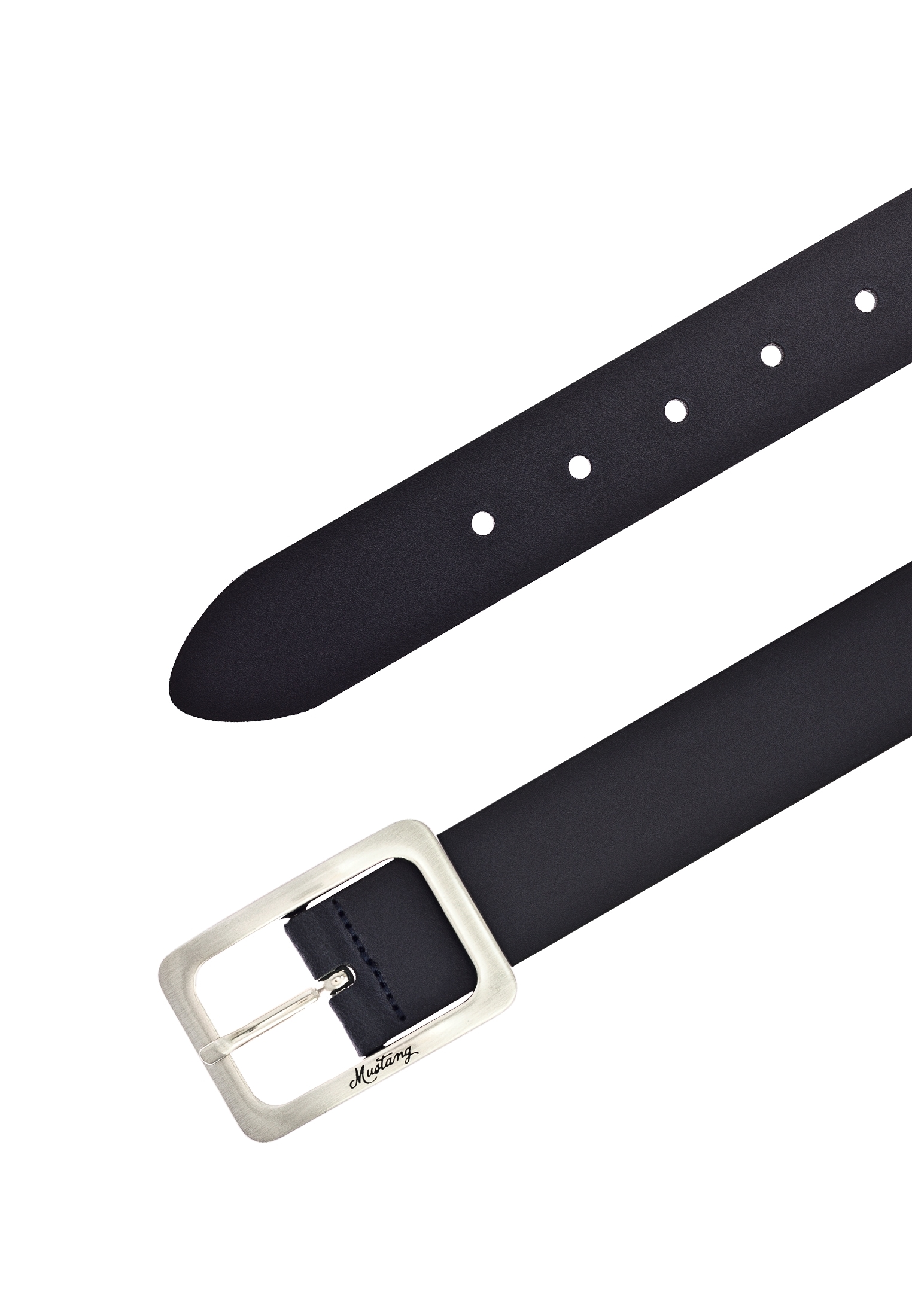 MUSTANG Ledergürtel, Eckige, mattfarbene Schließe, 3,5 cm