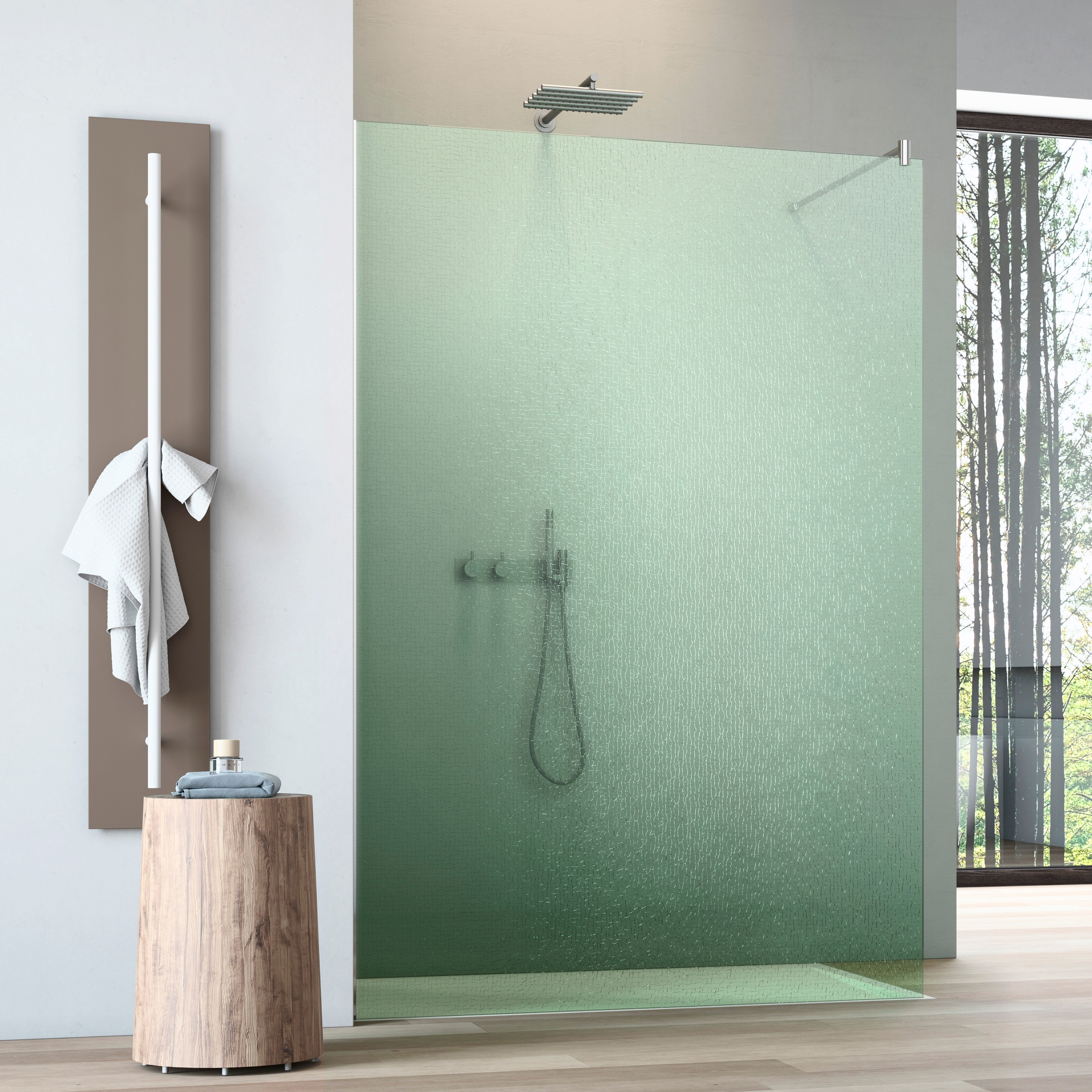 maw Walk-in-Dusche »flex A-W001CGR«, BxH: 140 x 200 cm, Crash-Glas Edelgrün