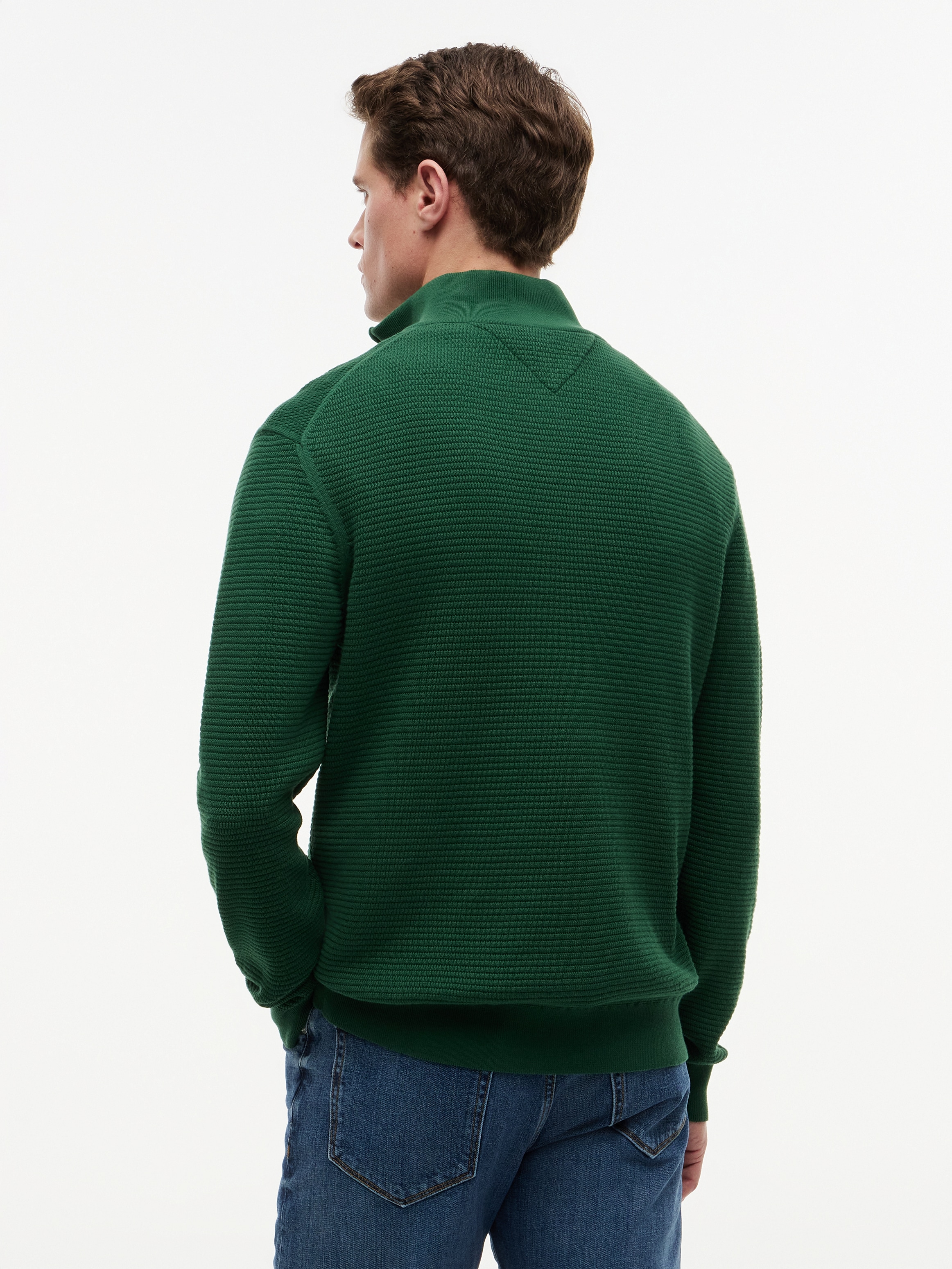 Tommy Hilfiger Strickpullover »SEASONAL STRUCTURE ZIP MOCK« Regular fit mit Troyerkragen