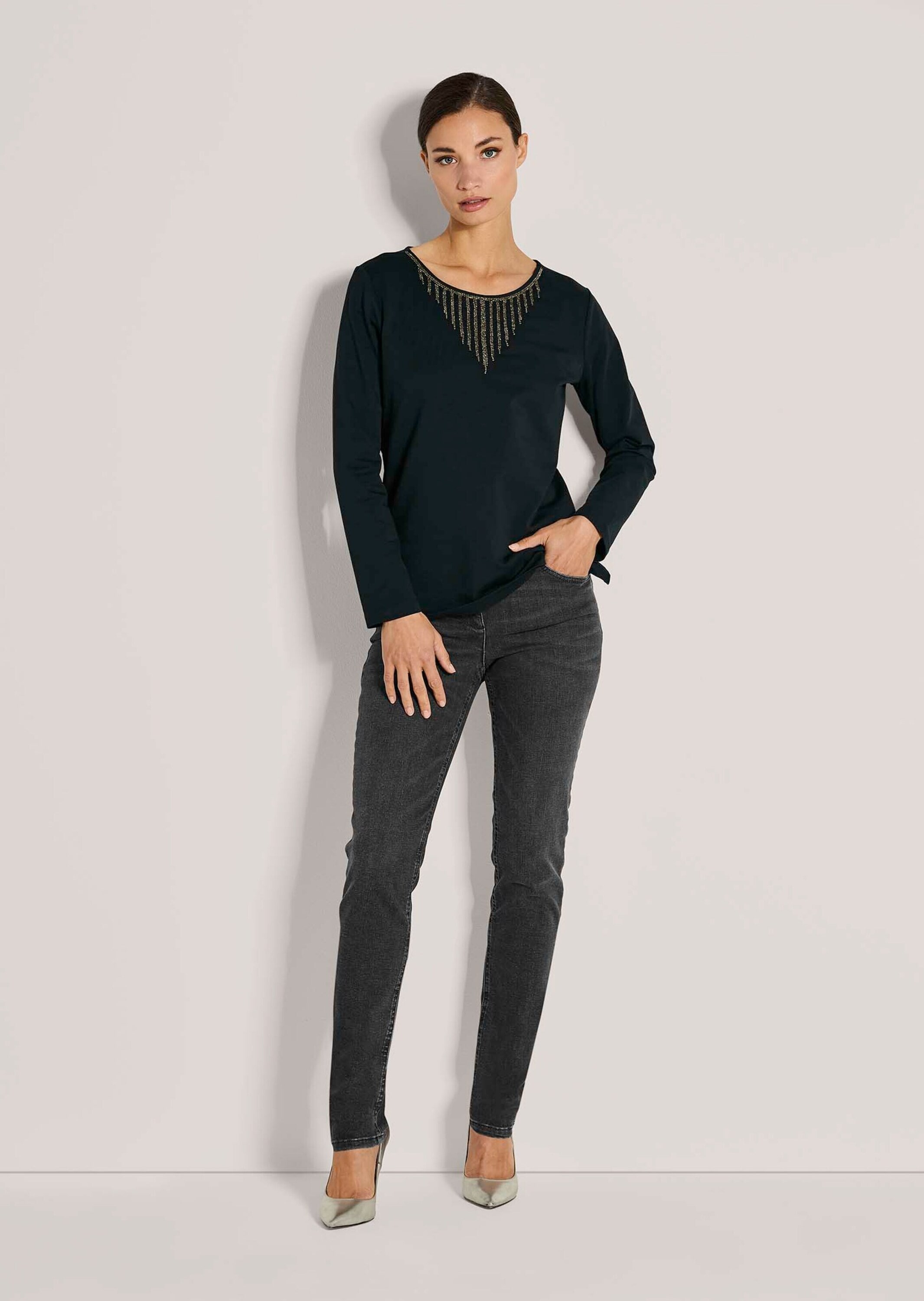 MADELEINE Langarmshirt »Sweatshirt Glamouröser Pullover, Strassakzente«