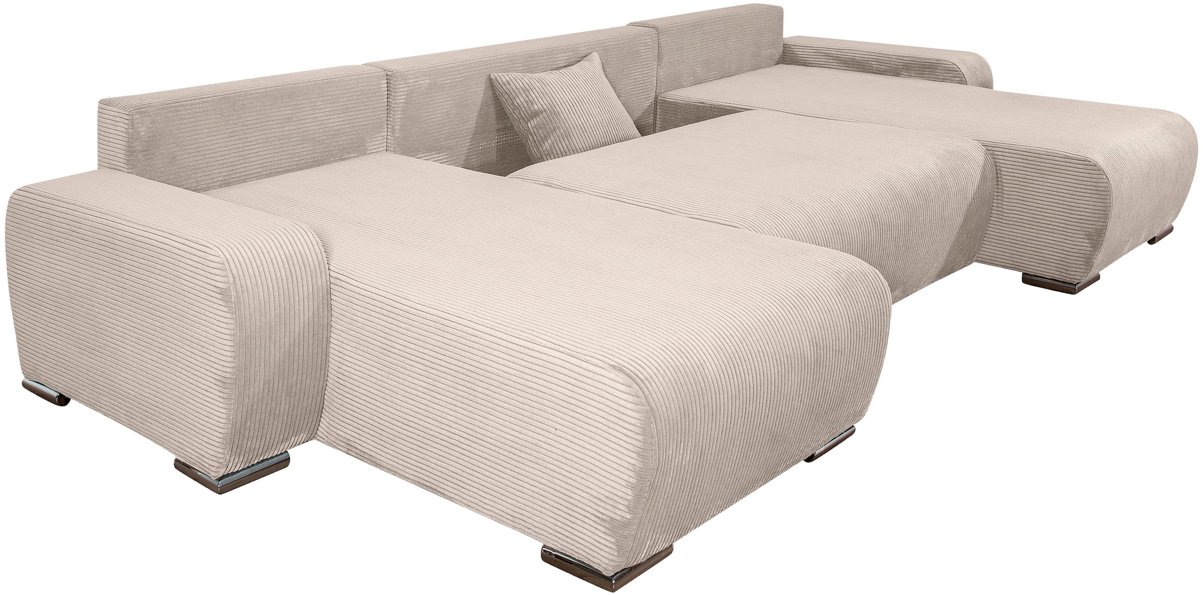 COLLECTION AB Wohnlandschaft »Paola U-Form«, mit Schlaffunktion, Stauraum, Zierkissen und Bonnellfederkern, Cord