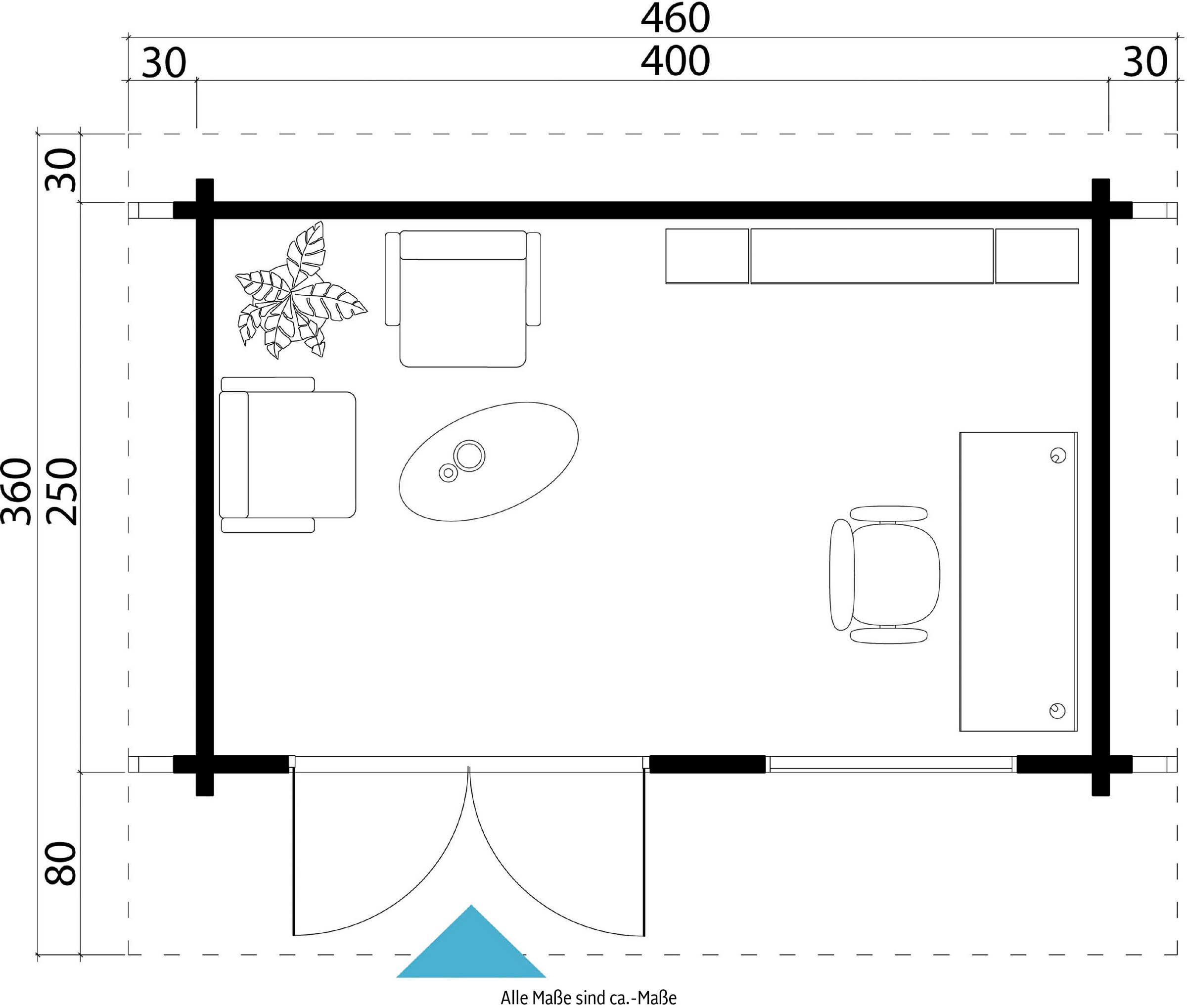 LASITA MAJA Gartenhaus »DORSET«, (Set, inkl. Fussbodenbretter zum verlegen)