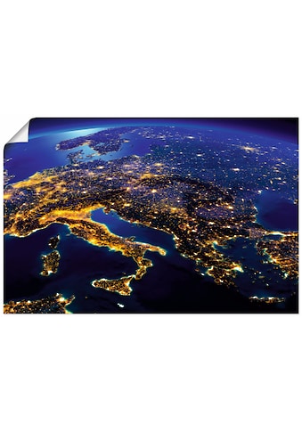 Wandbild »Südliches Europa vom Weltraum«, Weltall & Kosmos, (1 St.)