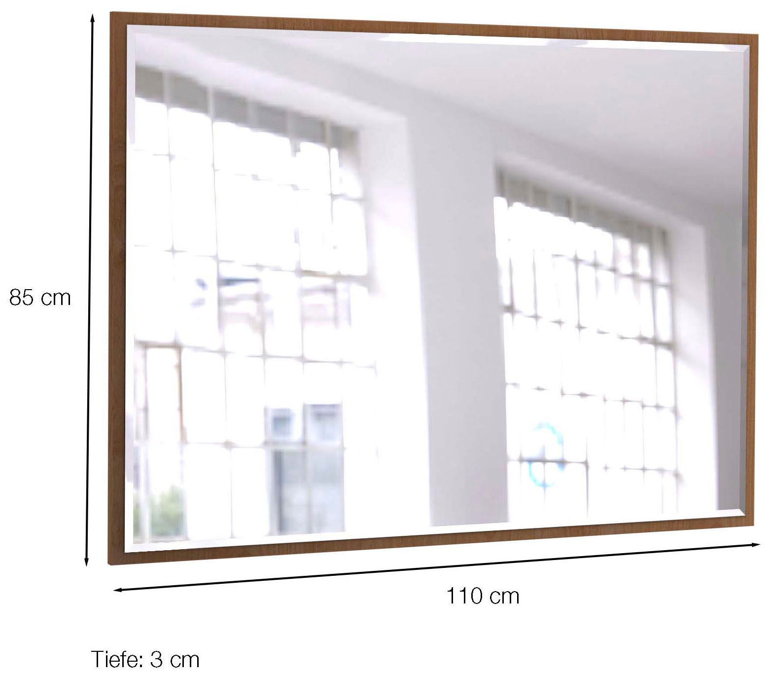 WIEMANN Wandspiegel »Lausanne, rechteckig, Erle-Nachbildung, 110x85x3 cm«