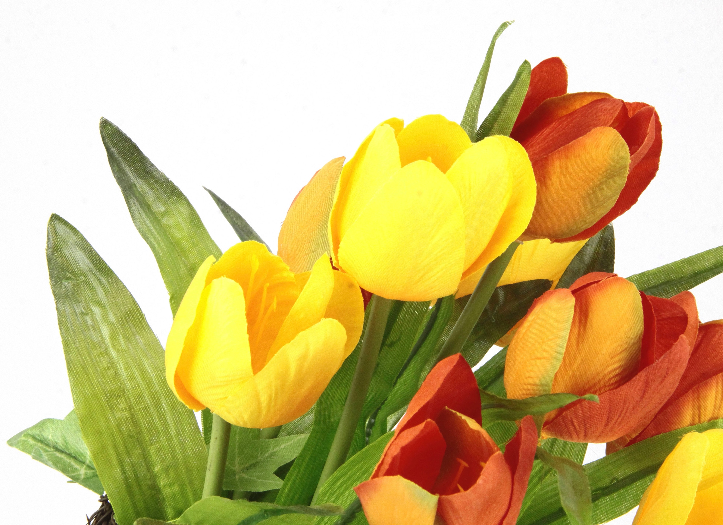 I.GE.A. Kunstblume »Tulpe« Im Weidenest, Blume Papageientulpe Blüte Osterdeko