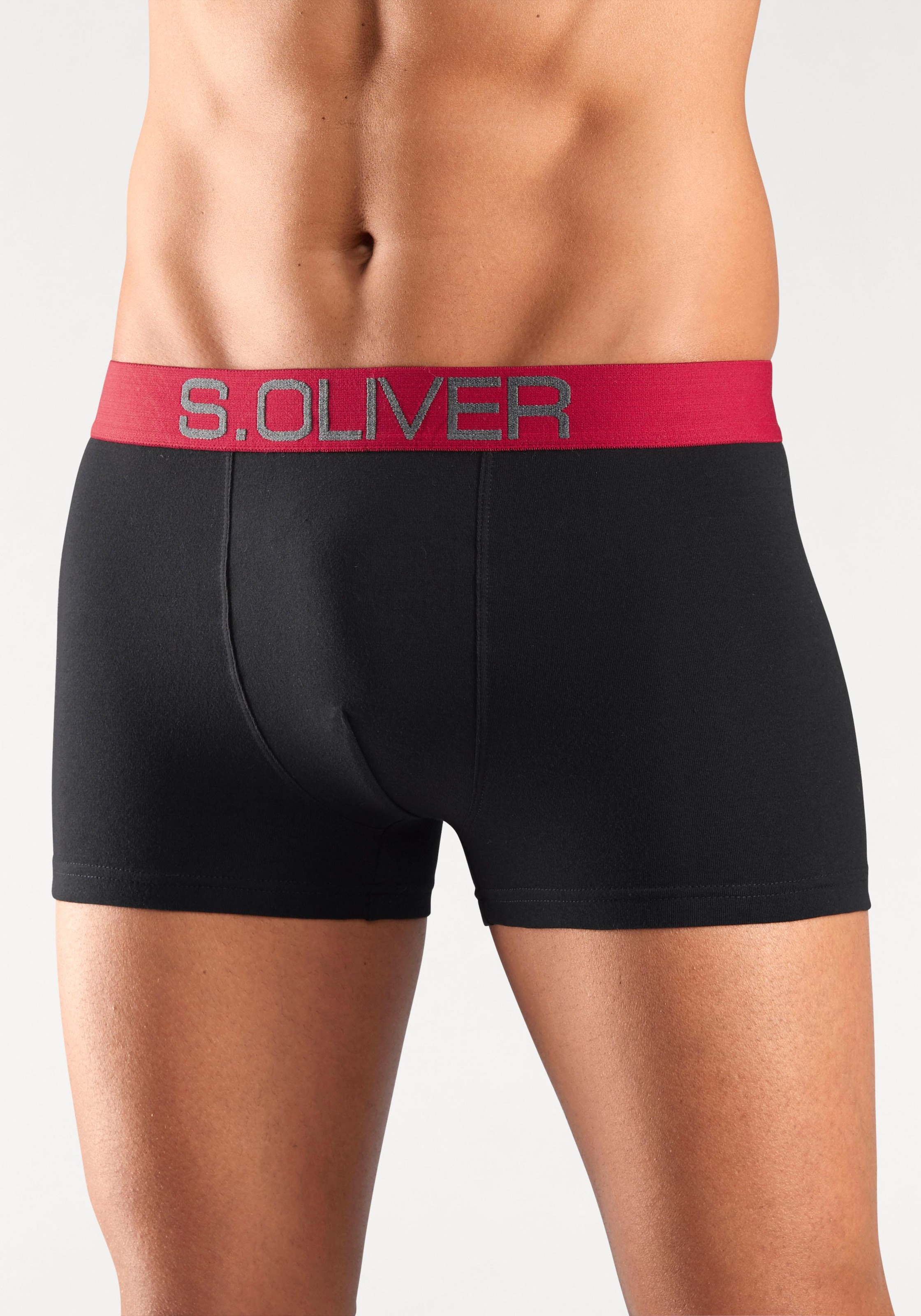 s.Oliver Boxer »Boxershorts für Herren« Packung, 4 Stk. mit kontrastfarbenem Webbund