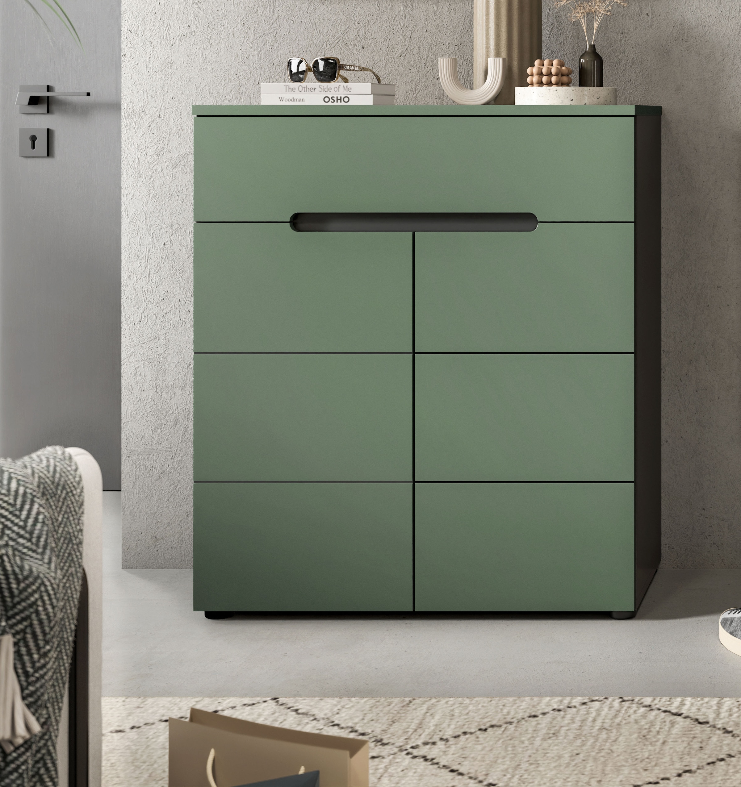 Home affaire Schuhkommode »REHAT, TOPSELLER!, Breite 80cm, 2 Türen, 1 Schubkasten, 4 Fächer« in verschiedenen Farben erhältlich, Platz für ca. 12 Paar Schuhe, 1 Stk. tlg. Schuhschrank, Kommode, Garderobenschrank, Anrichte, Sideboard
