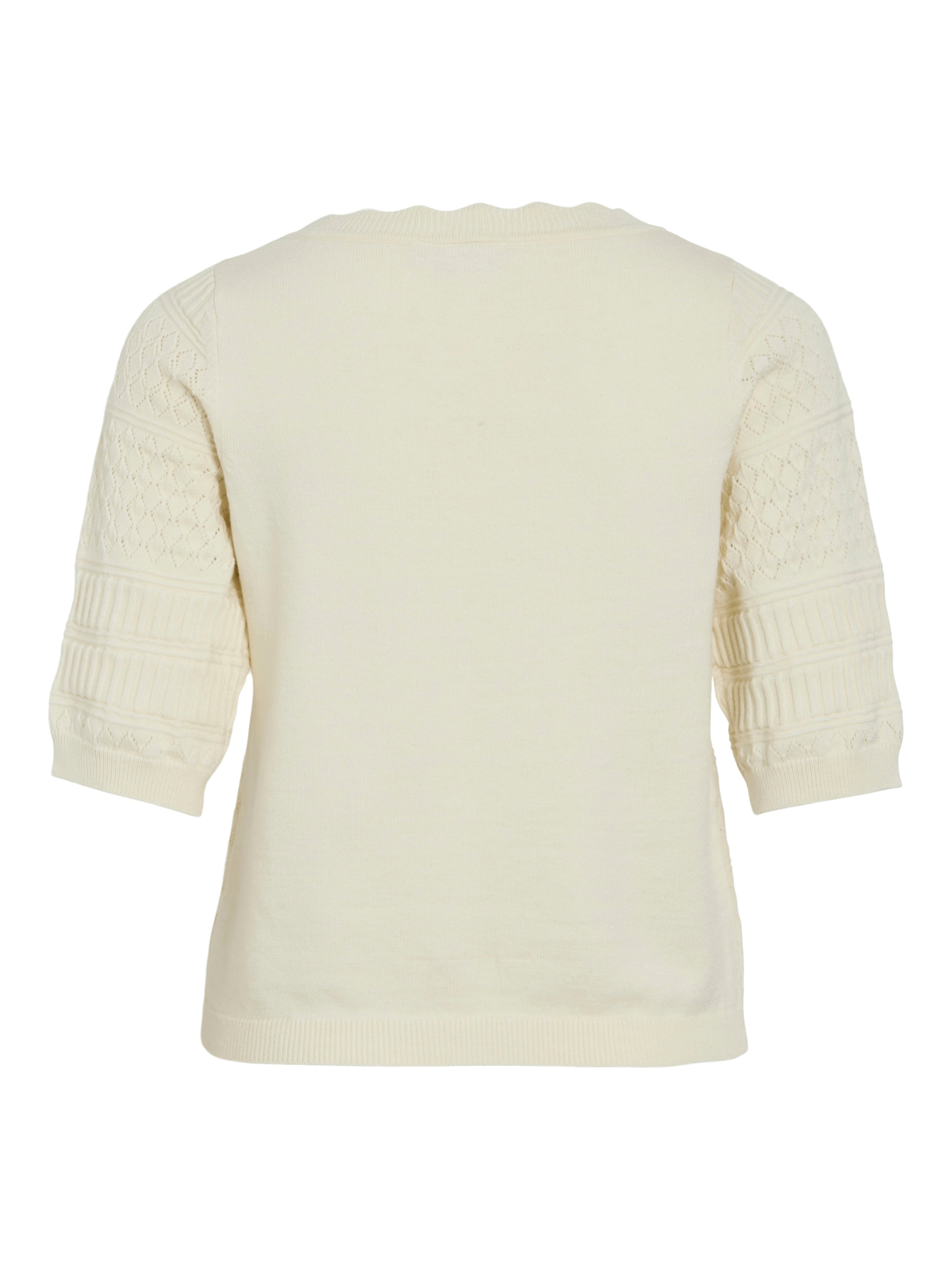Vila Kurzarmpullover »VIMILOS S/S O-NECK POINTELLE TOP - NOOS«