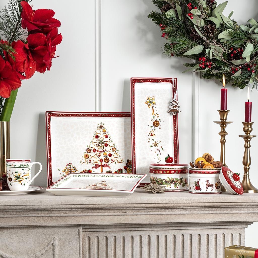 Villeroy & Boch Servierplatte »Gebäckplatten Winter Bakery Delight 3er Set bunt« Mikrowellengeeignet