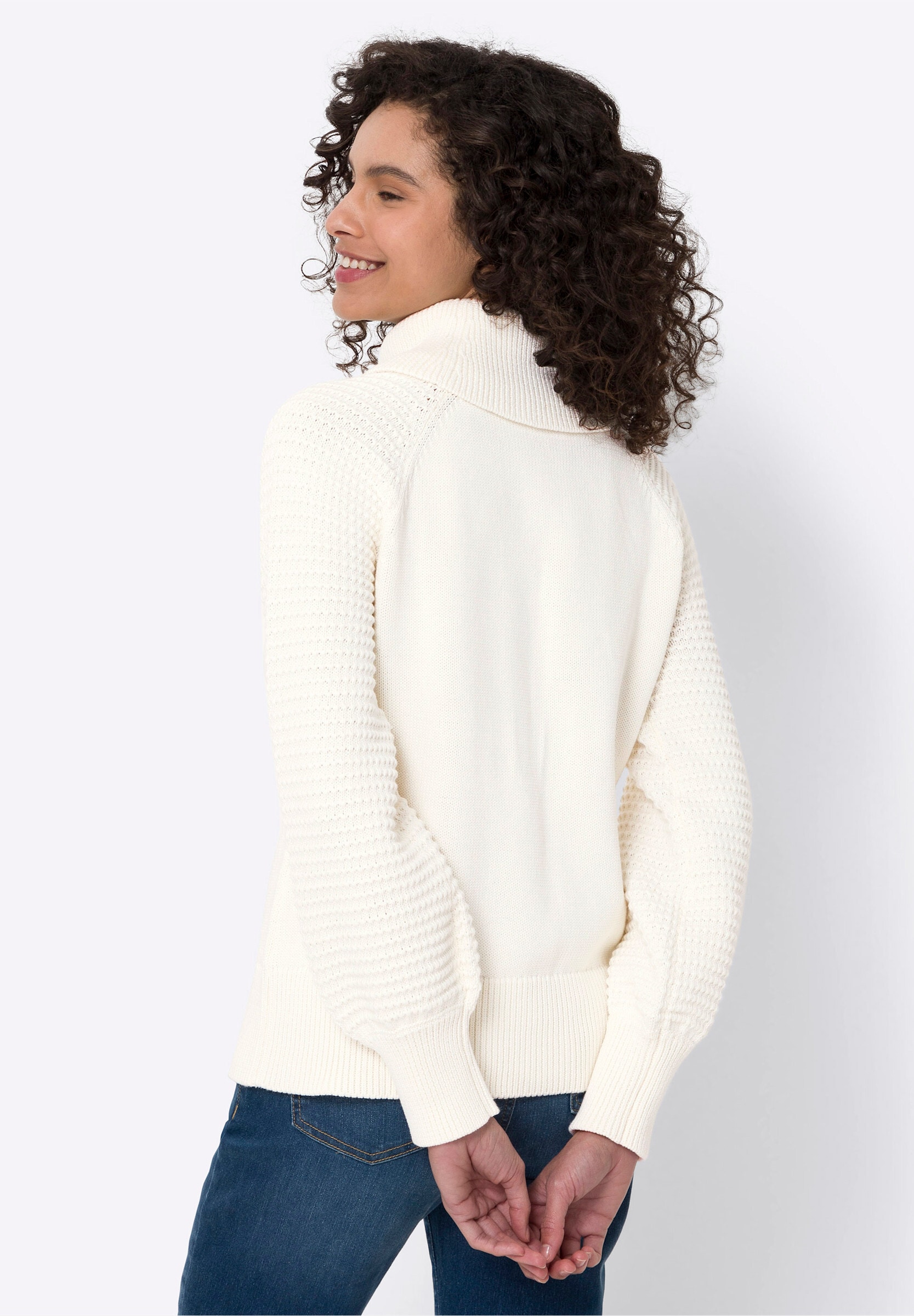 heine Strickpullover »Pullover Rollkragenpullover aus reiner Baumwolle«