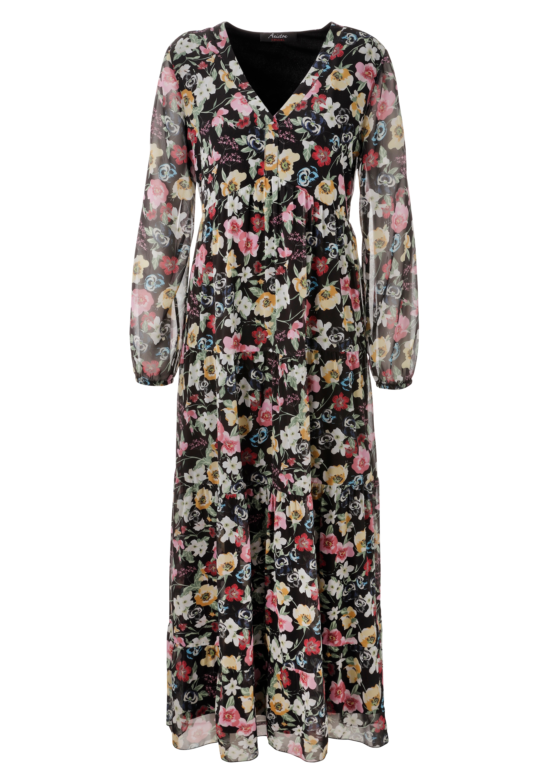 Aniston CASUAL Maxikleid mit farbenfrohen, romantischen Blumendruck - NEUE KOLLEKTION