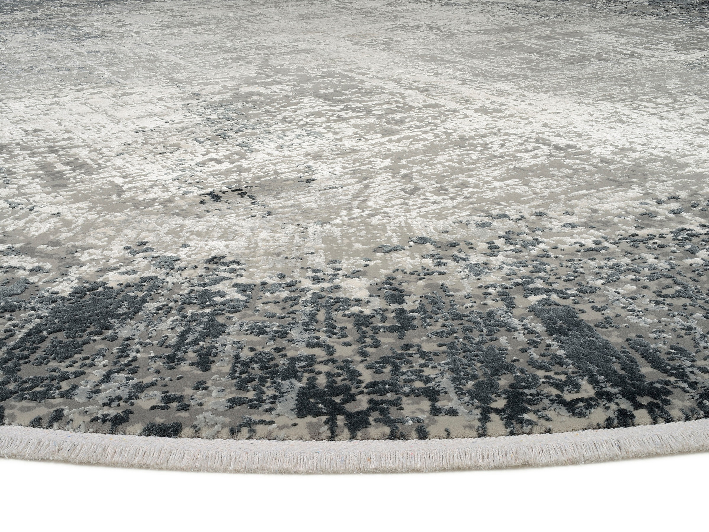 WK WOHNEN Teppich »BORDER« rund 8 mm Höhe hochwertiger Viskoseanteil, samtweiche Oberfläche mit 3 D Effekt