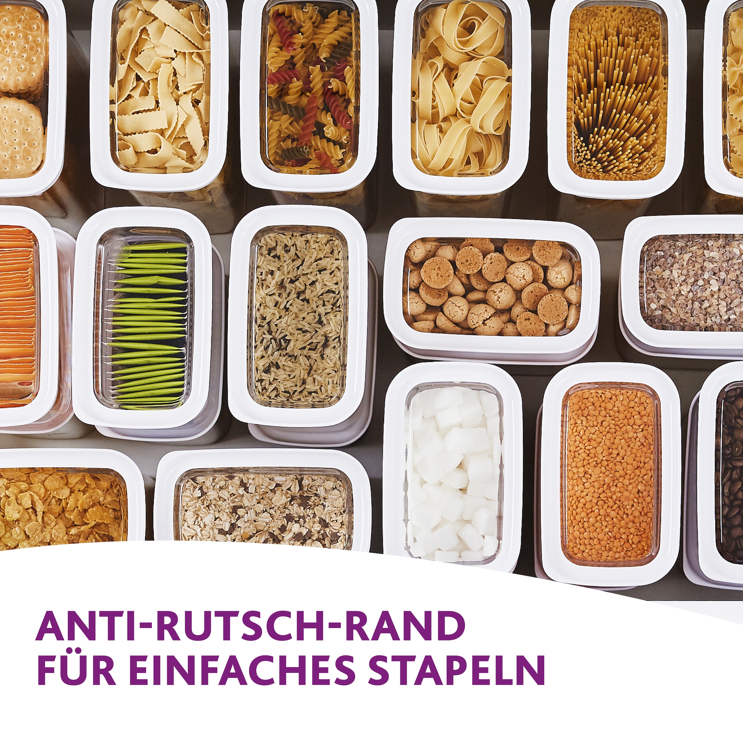 Emsa Vorratsdose »Optima«, (2 tlg.), 1 Liter, rechteckig, Schiebedeckel, frische Dichtung, Stapelränder