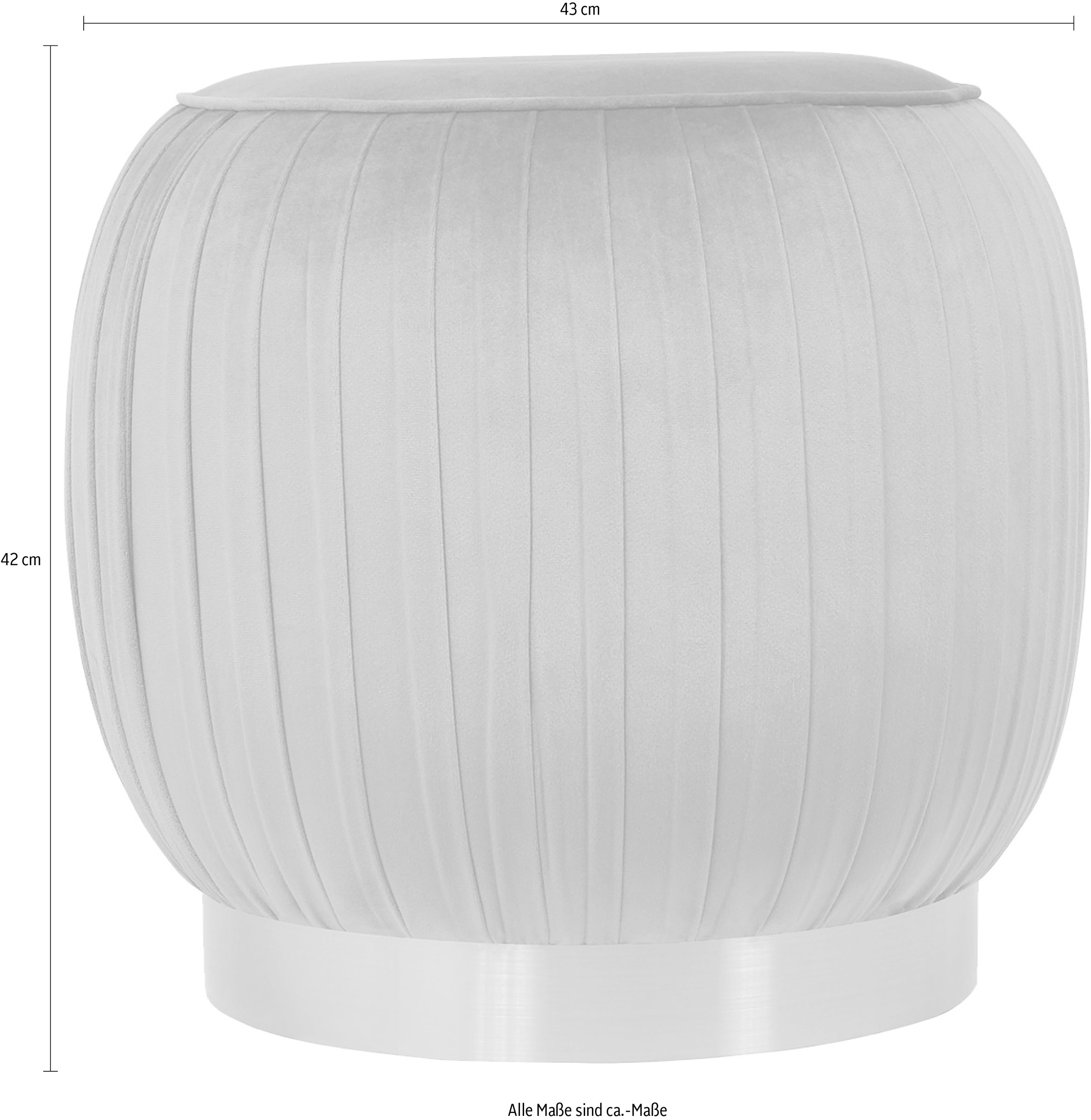 Kayoom Polsterhocker »Hocker Lyla 125, Edler Touch durch goldenen Sockel, Samtbezug«, (1 St.), samtweich, gesteppte Ziernaht, Edelstahlsockel, Hochwertiger Samtbezug
