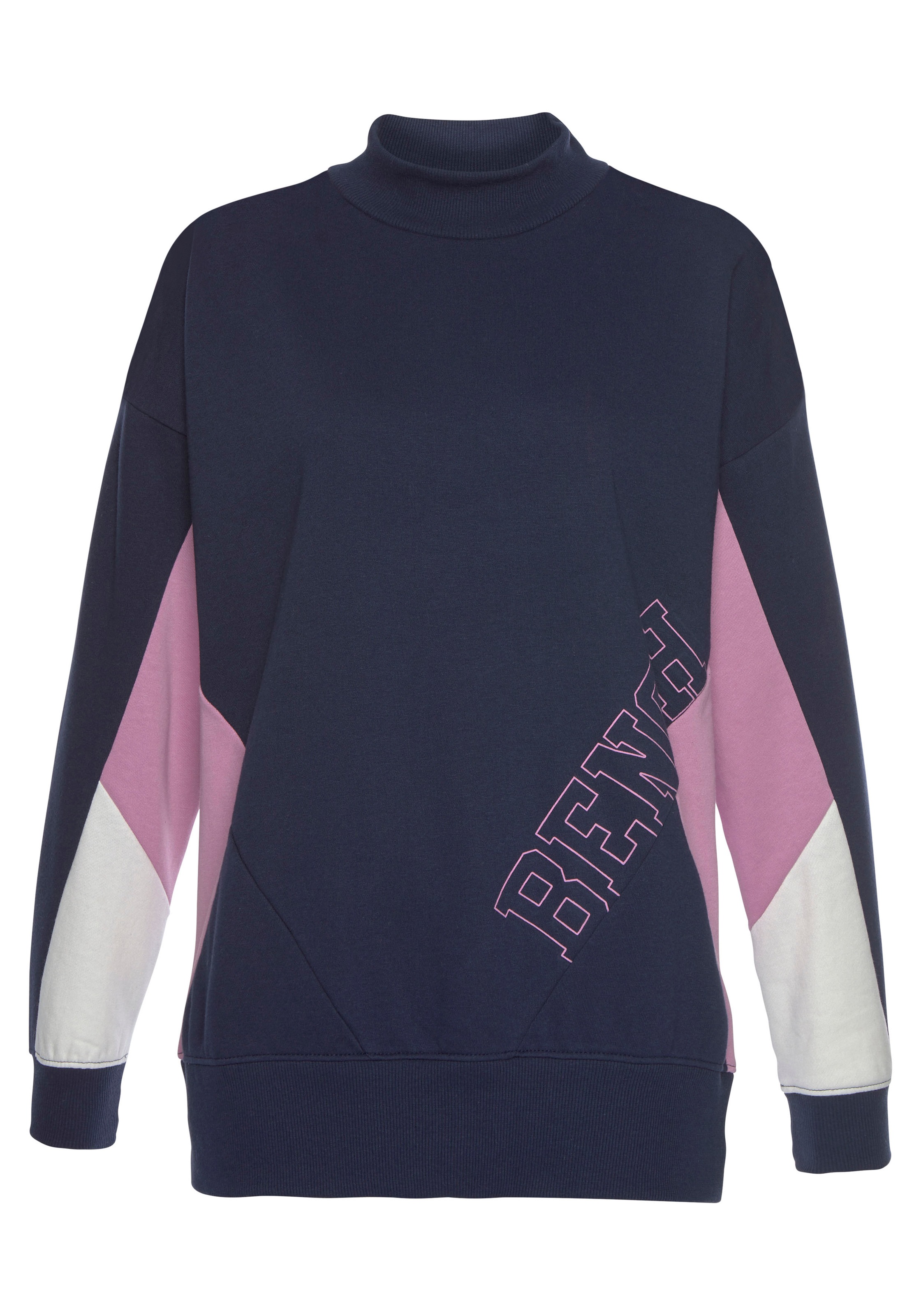 Bench. Sweatshirt, mit Stehkragen und Kontrastdetails