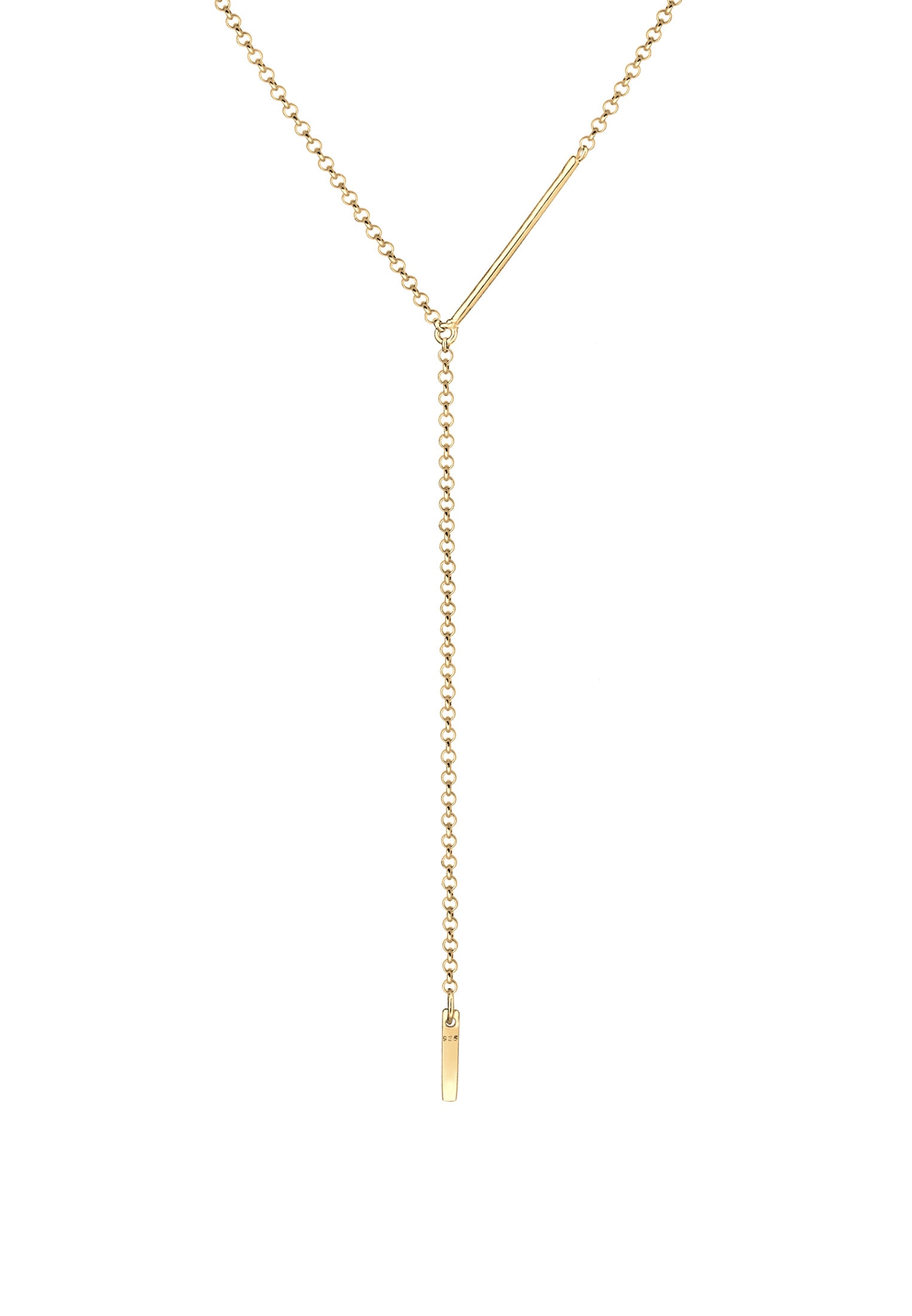 Elli Y-Kette »Halskette Erbskette Y-Kette Geo Design Rechteck 925 Silber«