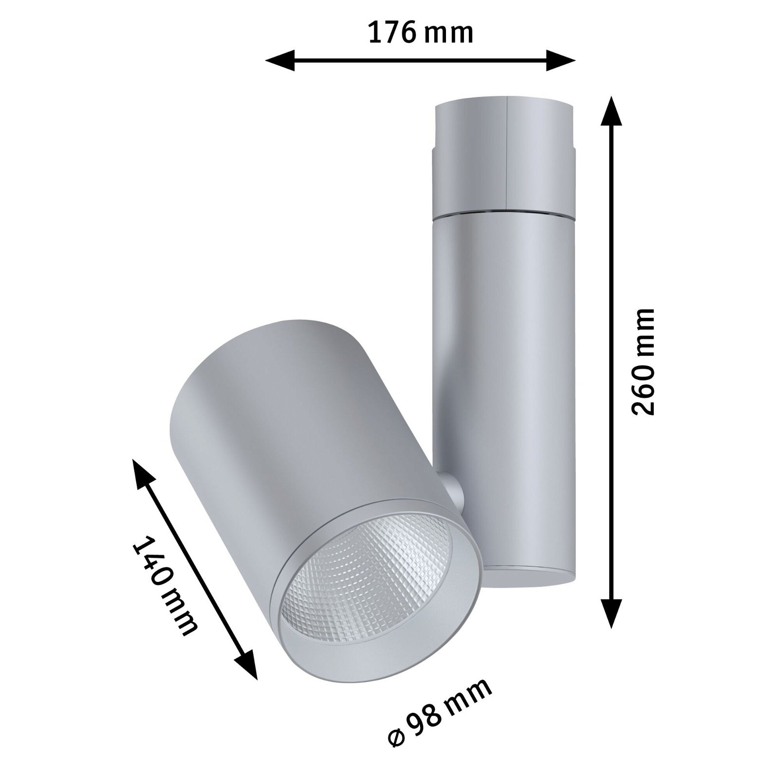 Paulmann Schienensystem-Leuchten »URail Schienenspot Zeuz 39° 2770lm 33W 3000K 230V Chrom matt«, dimmbar, Einzelspot