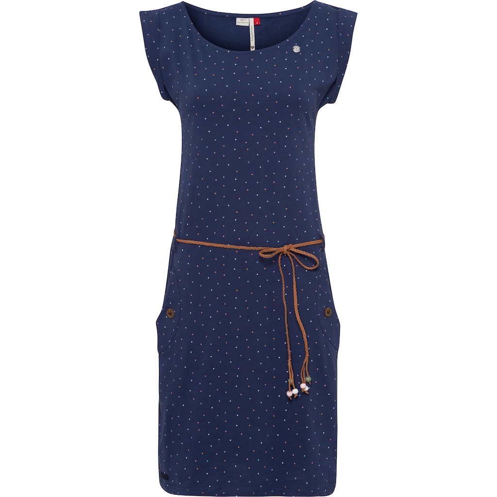 Ragwear Jerseykleid »TAGG DOTS«, (2 tlg., mit Bindegürtel)