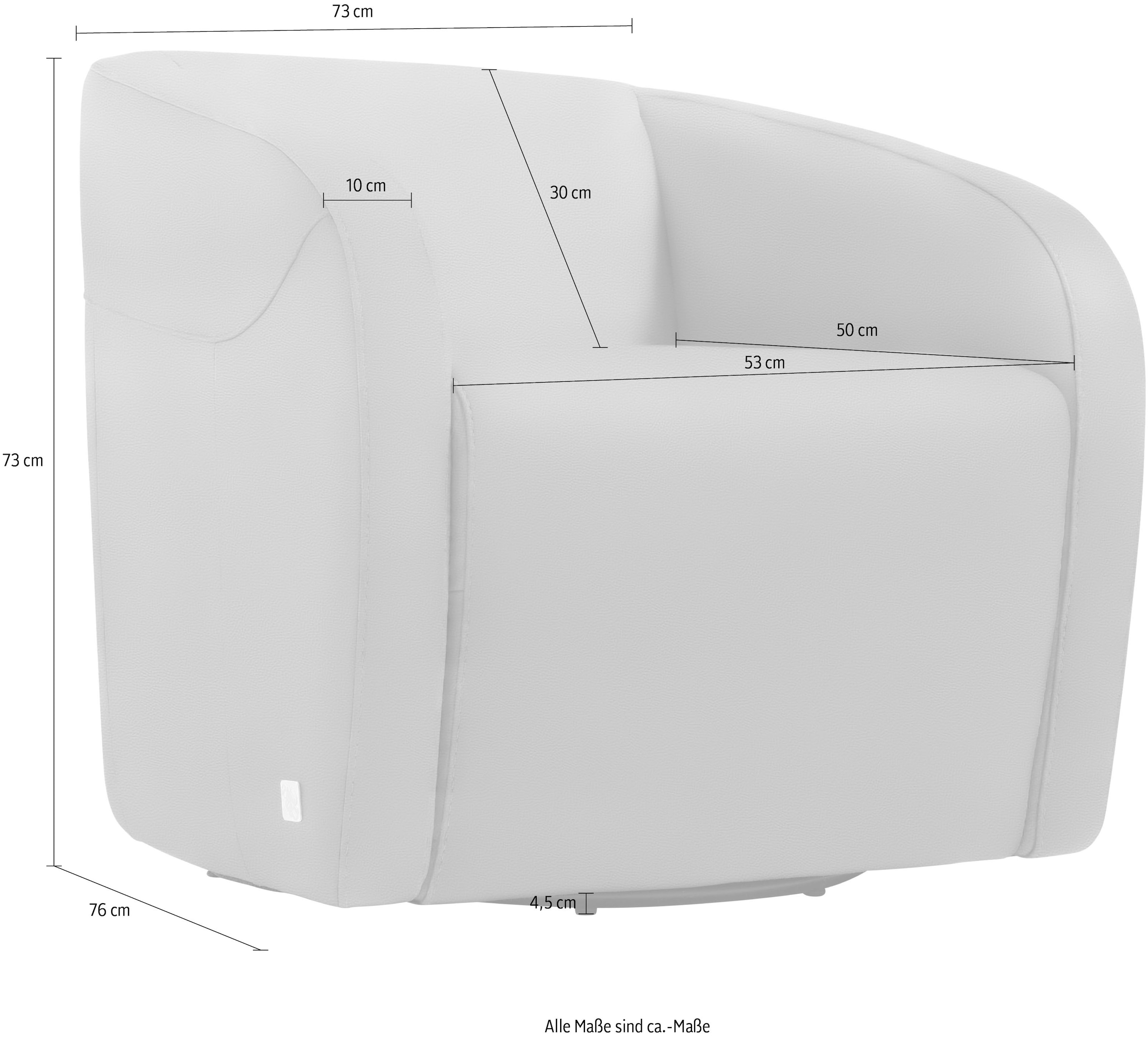 Egoitaliano Sessel »Charlottaas Clubsessel, Designsessel, modern und zeitlos, bequem« drehbar, kompakte Stellmaße, Solitärsessel