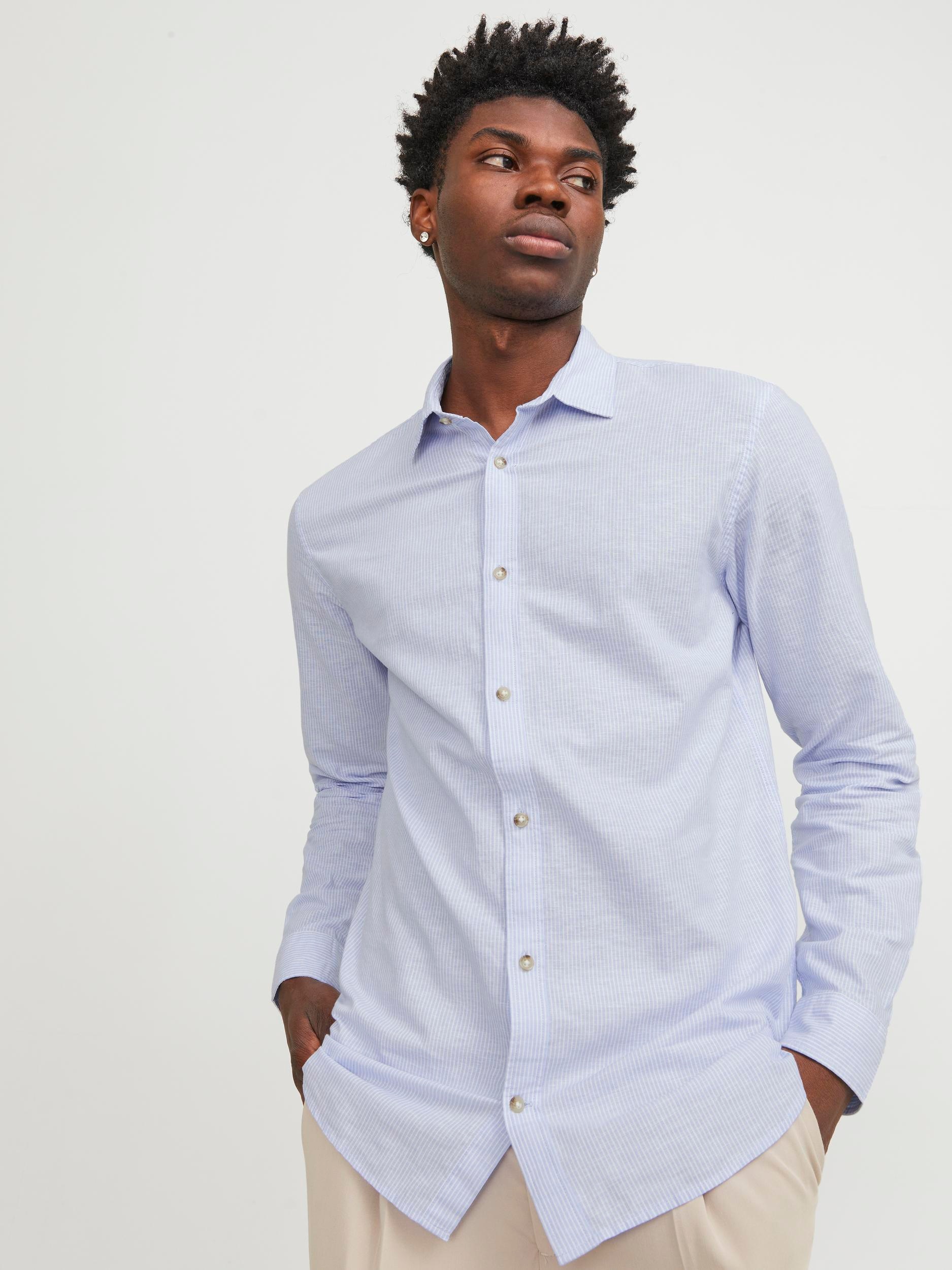 Jack & Jones Langarmhemd »JJESUMMER LINEN BLEND SHIRT LS SN«