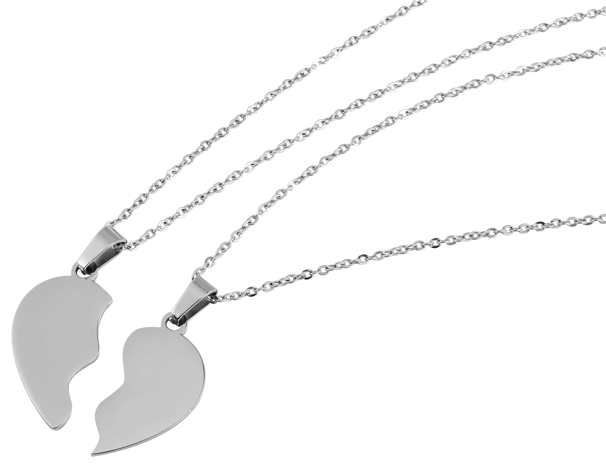 Adelia´s Gliederkette »Unisex Halskette ¿ Herz aus Edelstahl 43 cm«