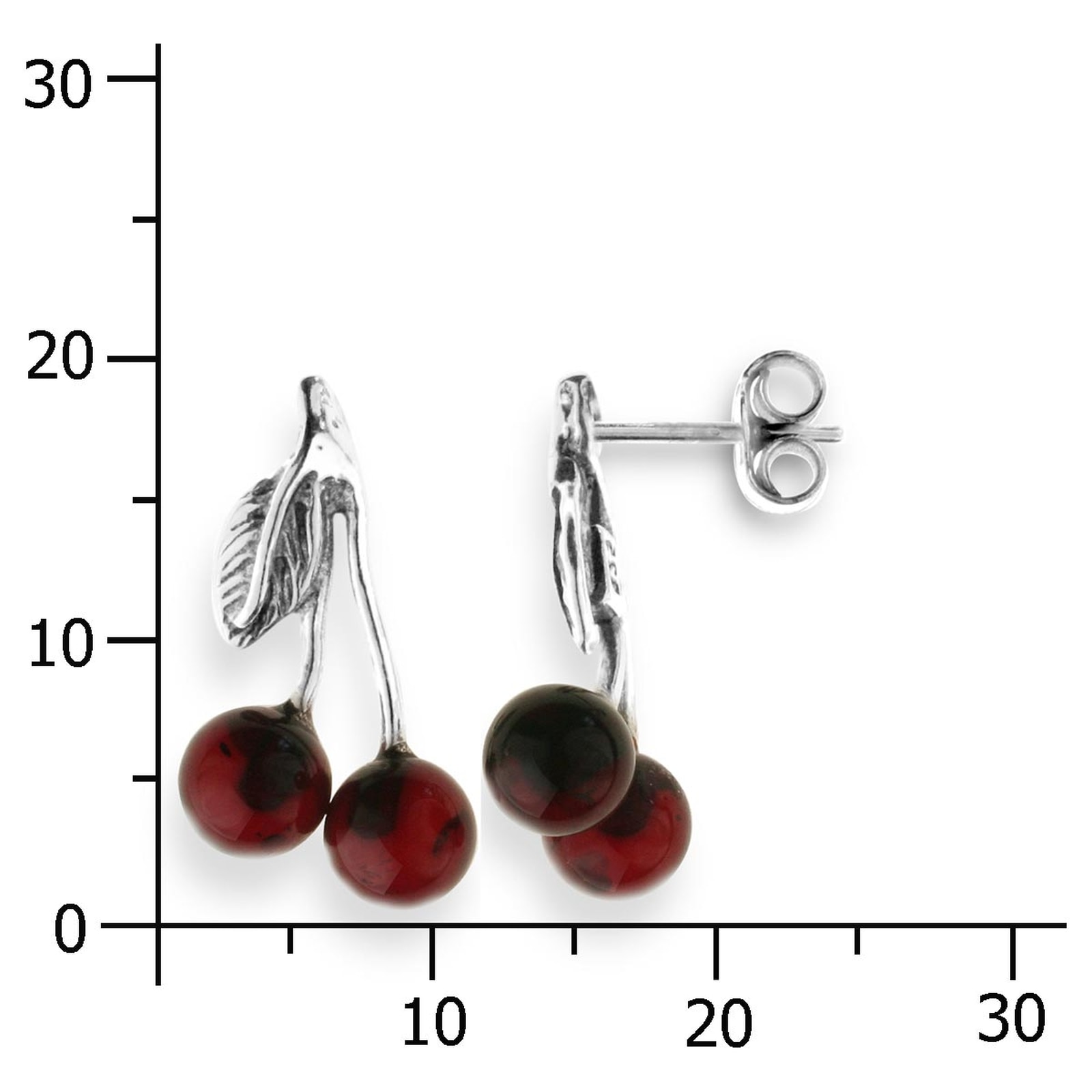 OSTSEE-SCHMUCK Paar Ohrhänger »- Kirsche - Silber 925/000 - Bernstein«
