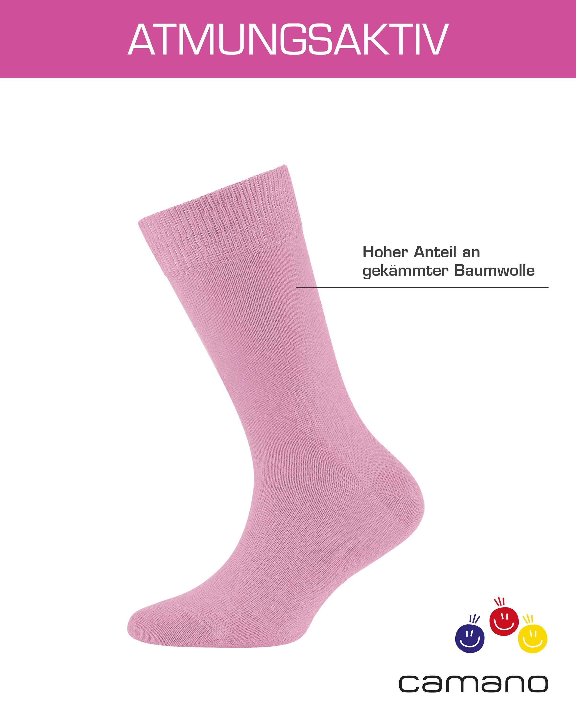 Camano Socken »ca-soft« 6 Paar,  mit Komfortbund und gepolsterten Zehen-/Fersenbereich