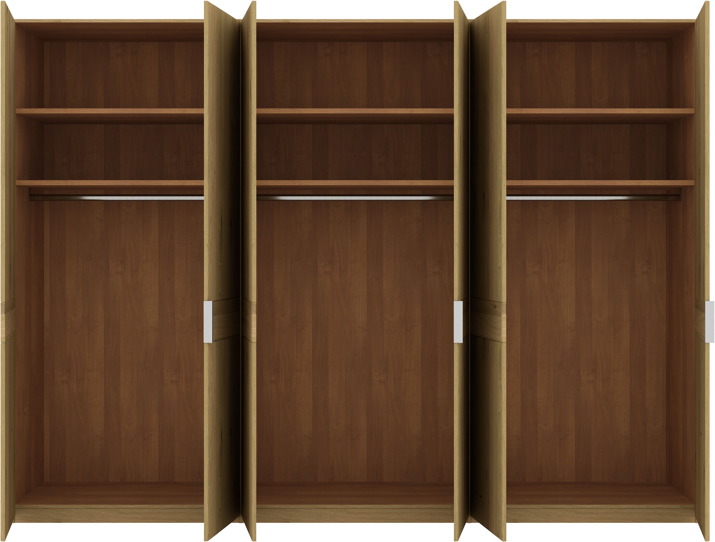 Musterring Drehtürenschrank »Savona, Kleiderschrank, Schrank, Garderobe, teilmassiv Eiche«, (mit Türdämpfern, in 5 Breiten & 2 Höhen, extra Böden, MADE IN GERMANY), Türen in Bianco-Eiche massiv, mit Querriegel, verschiedene Größen