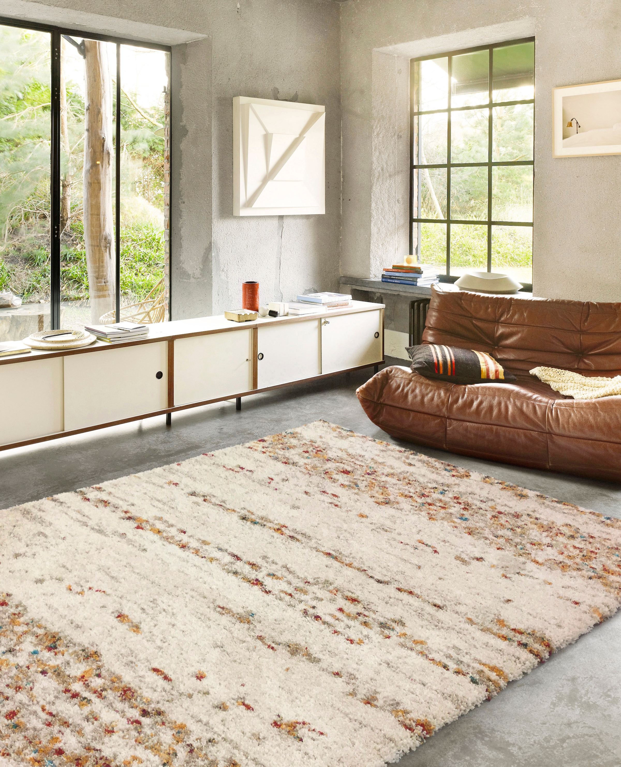 Primaflor-Ideen in Textil Hochflor-Teppich »HIMALAYA, Made in Belgium« rechteckig 30 mm Höhe modernes Design, meliert, weich & kuschelig