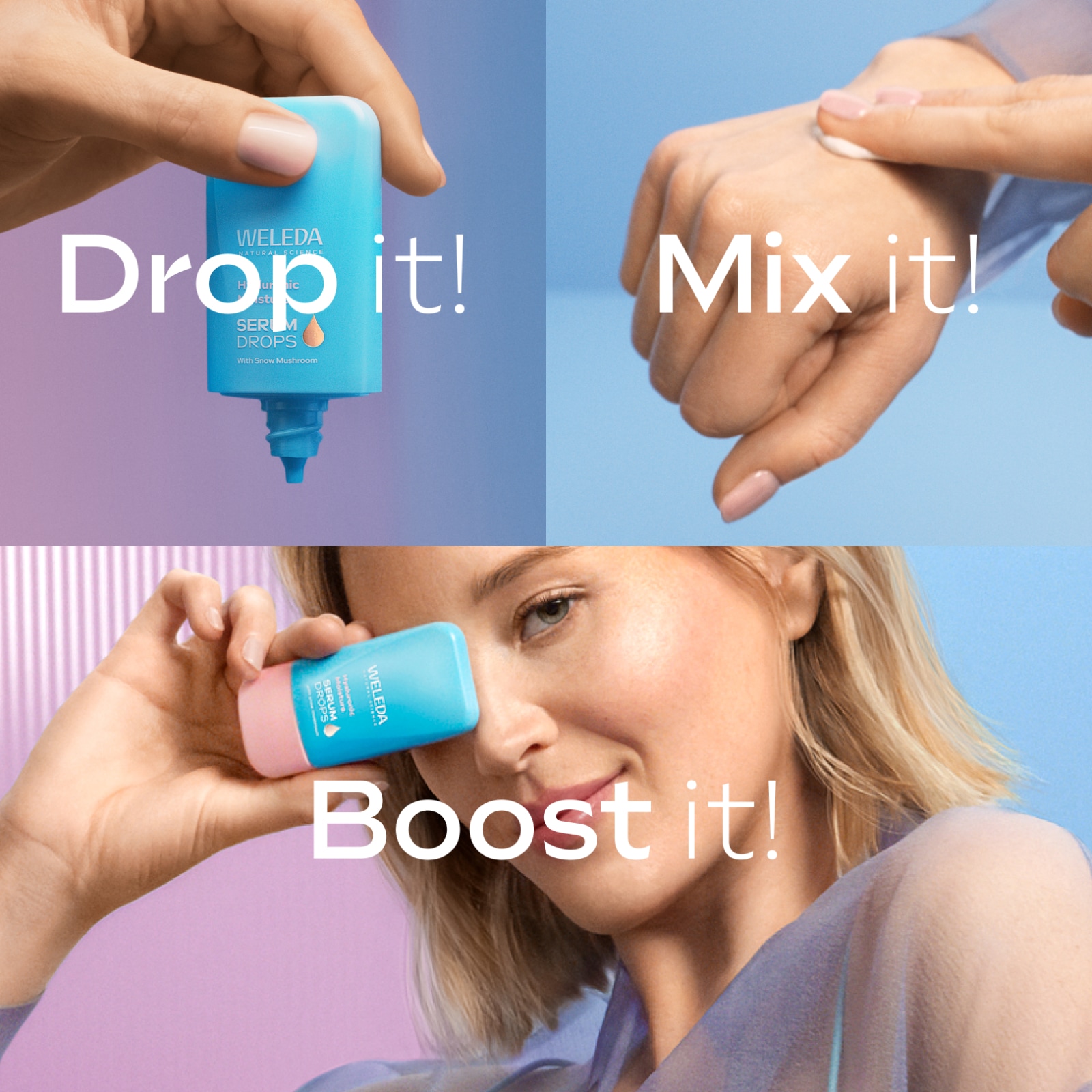 WELEDA Gesichtsserum »Hyaluronic Moisture Serum Drops« Intensive Feuchtigkeit, frischer Glow für gepflegte, pralle Haut